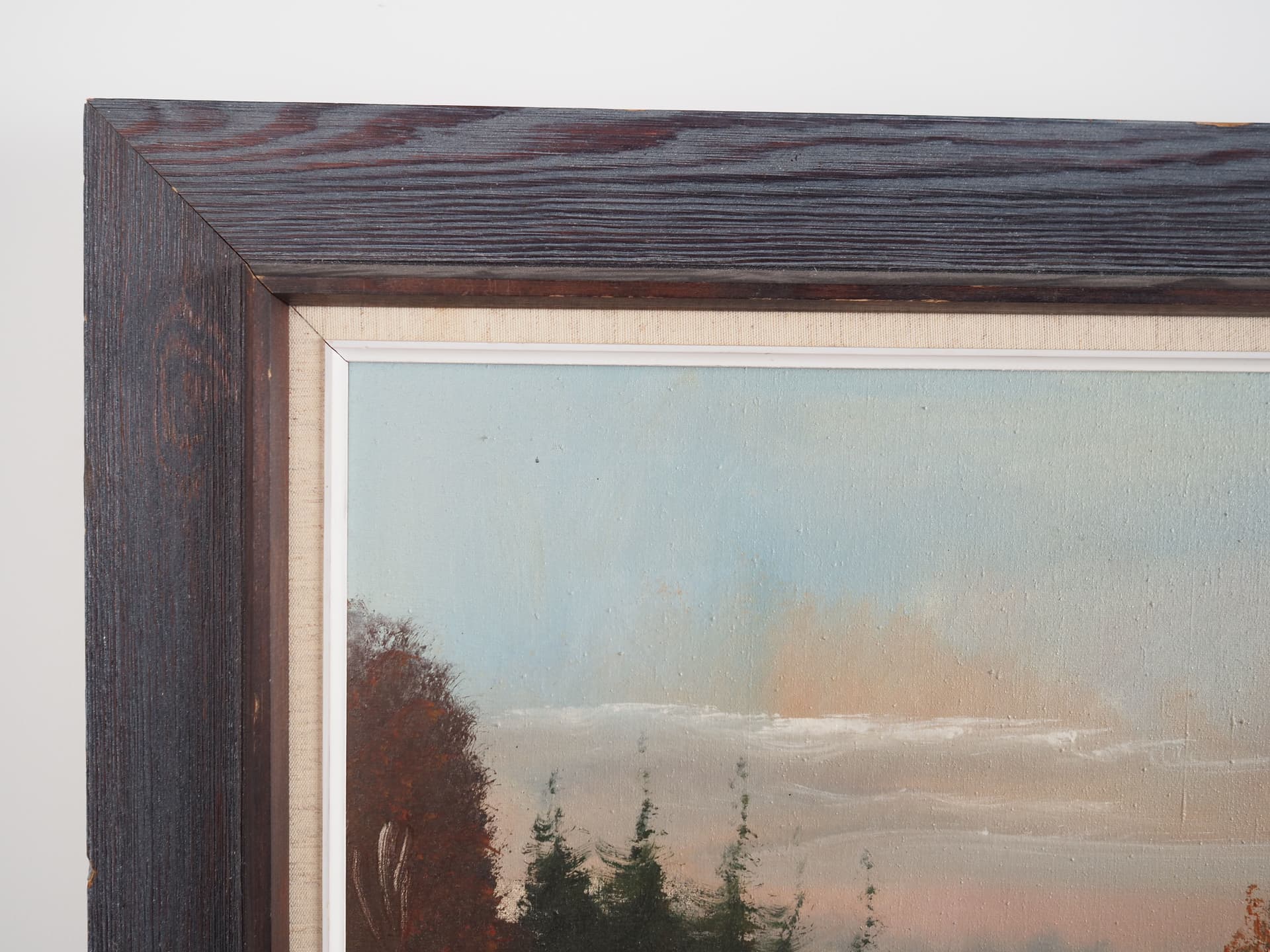 Oil Painting, dark brown, wood, Sweden, 1970s. - 63423
