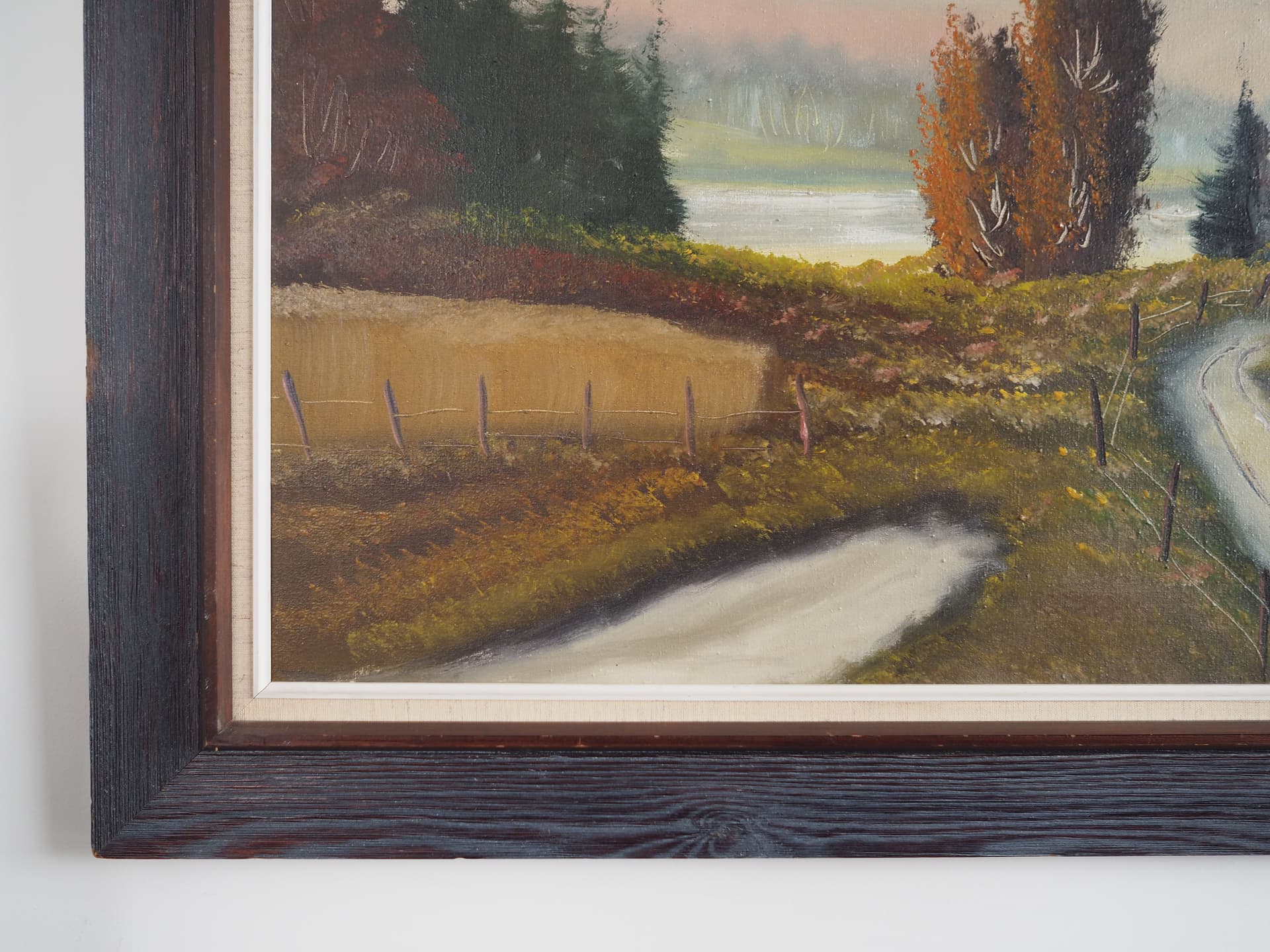Oil Painting, dark brown, wood, Sweden, 1970s. - 63426