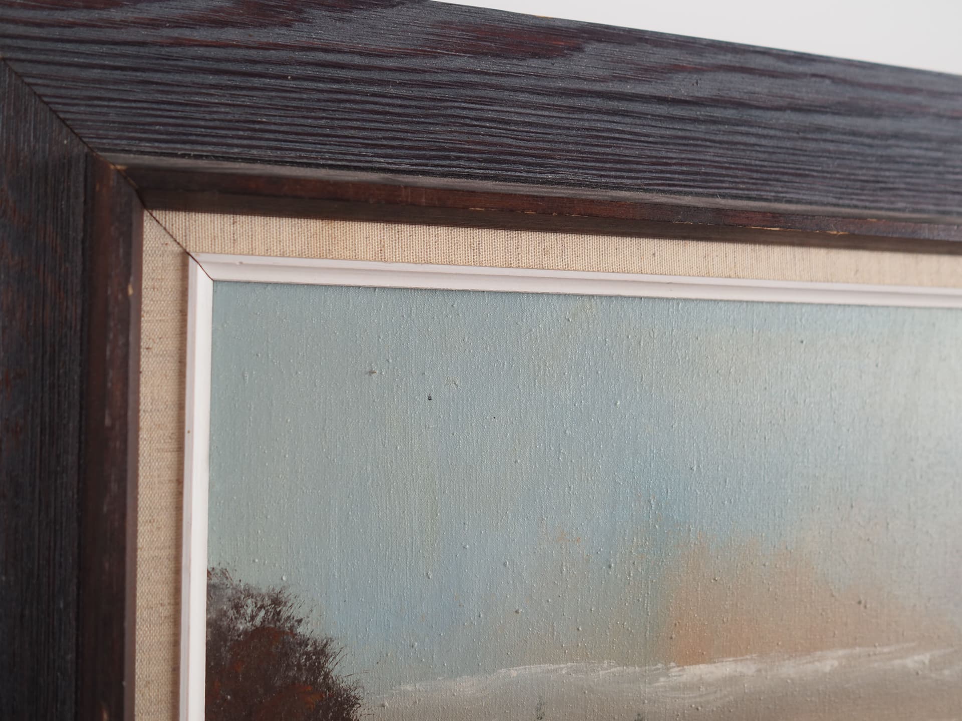 Oil Painting, dark brown, wood, Sweden, 1970s. - 63425