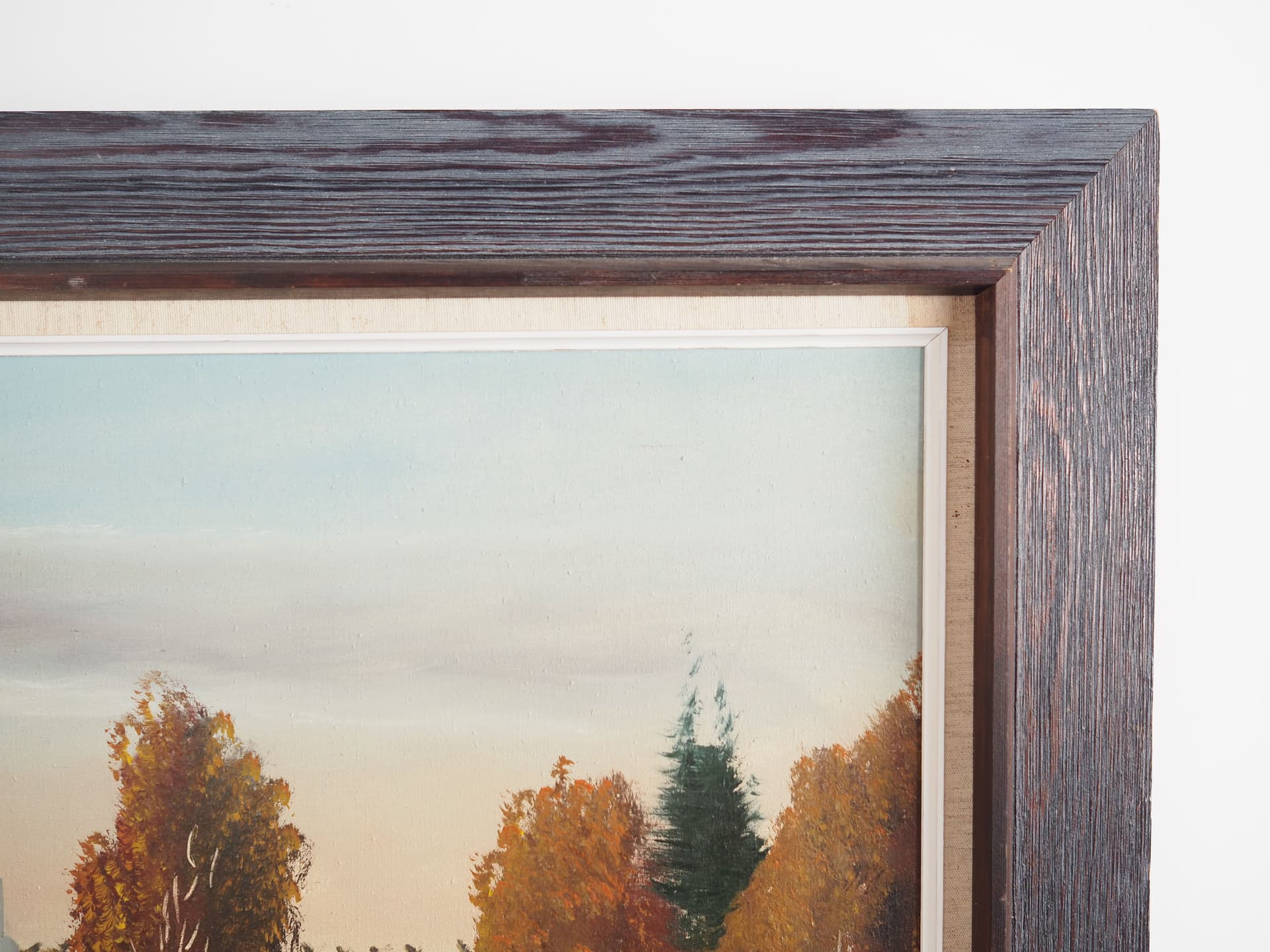 Oil Painting, dark brown, wood, Sweden, 1970s. - 63424