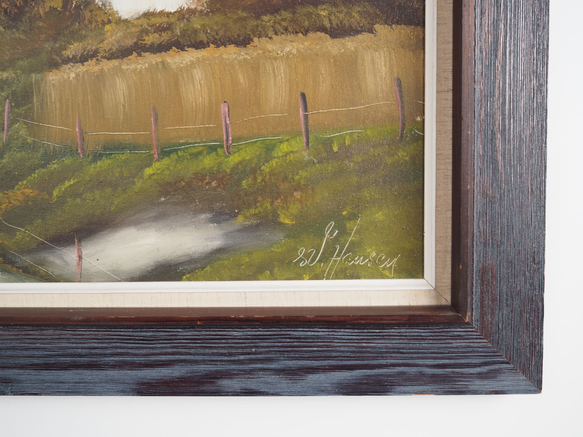 Oil Painting, dark brown, wood, Sweden, 1970s. - 63427