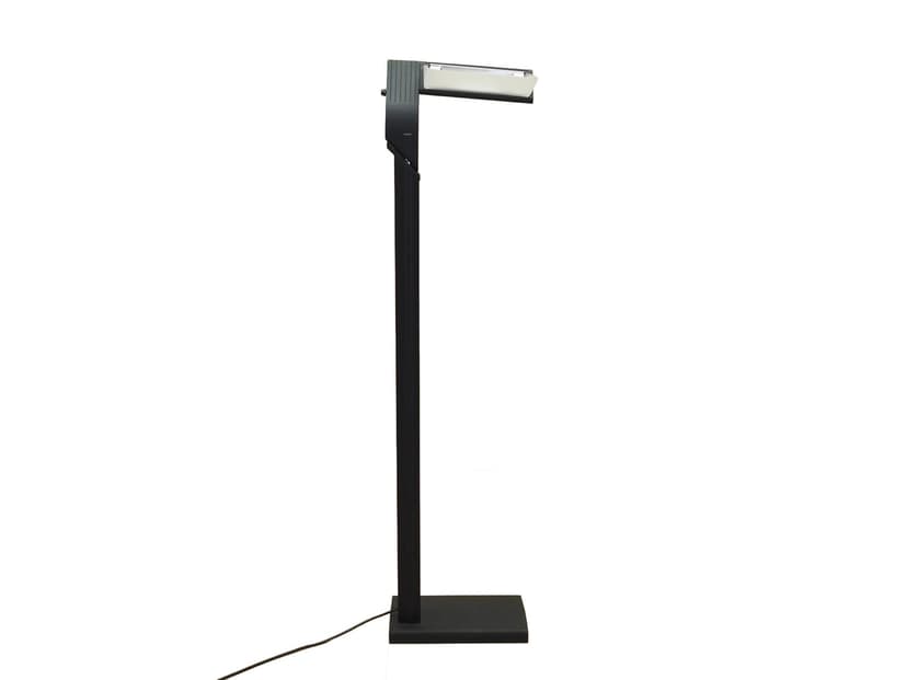 Lampa podłogowa, metal czarny, szkło, Włochy, lata 90.