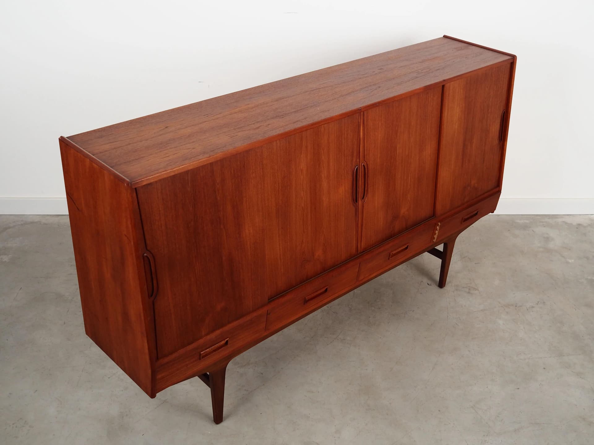 Highboard, brown teak, Børge Dam, Denmark, 1970s - 35454