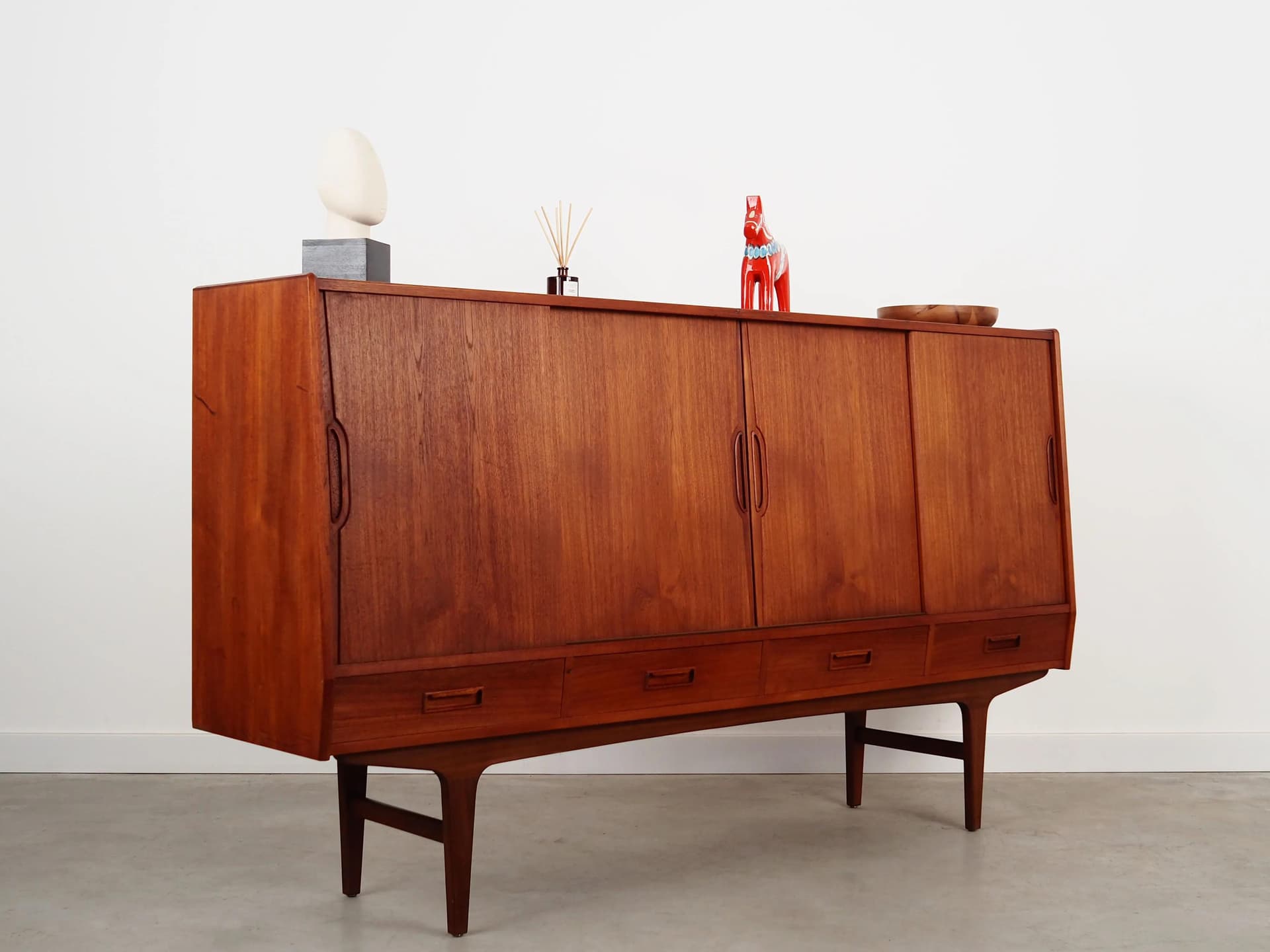 Highboard, brown teak, Børge Dam, Denmark, 1970s - 35453