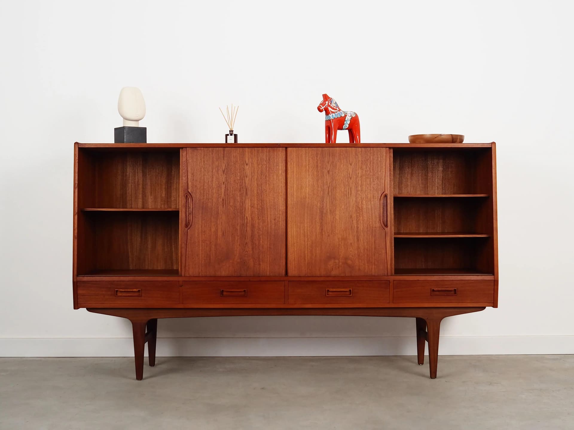 Highboard, brown teak, Børge Dam, Denmark, 1970s - 35449