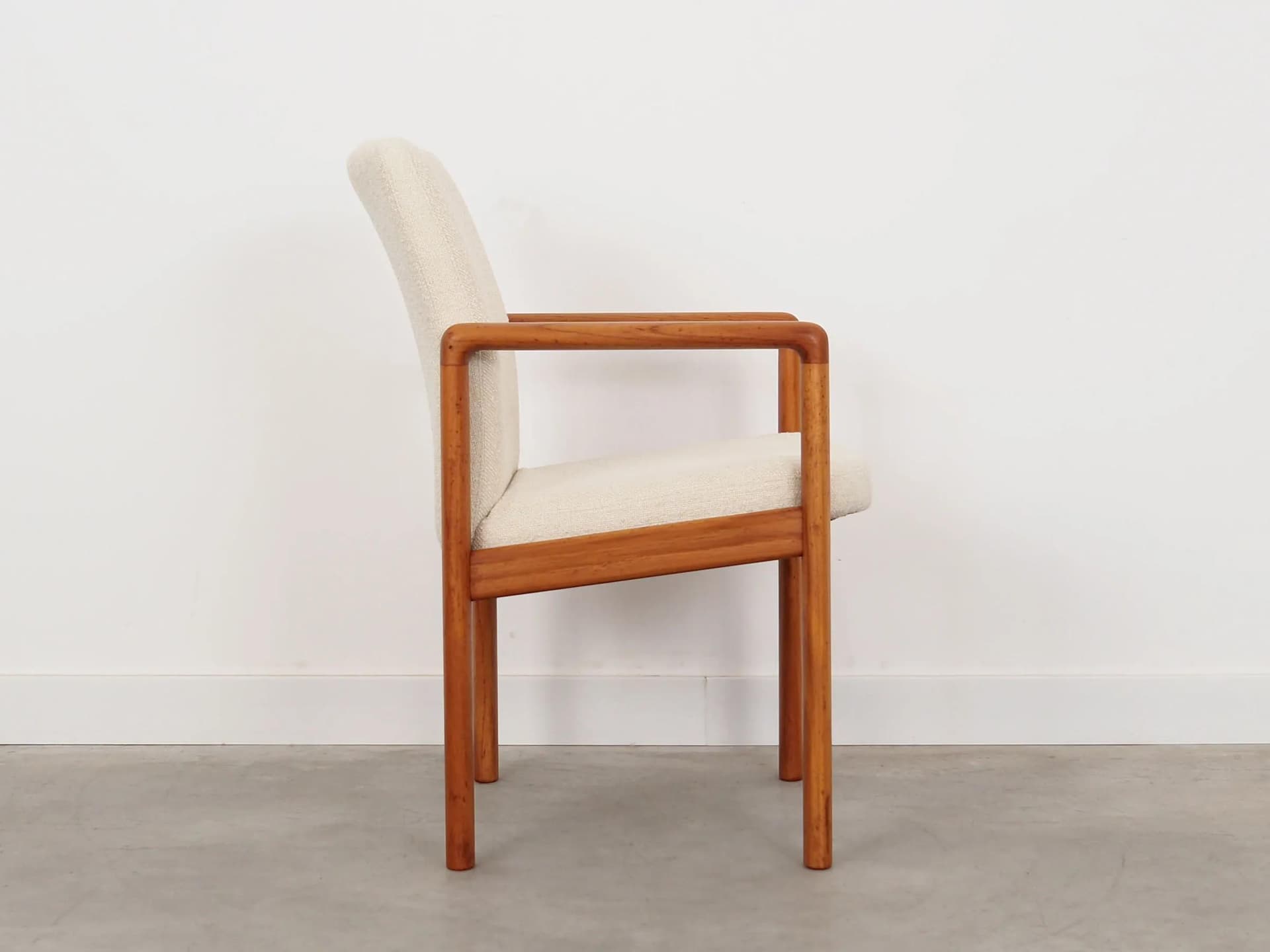 Armchair, teak beige boucle, Denmark, 1970s - 35441