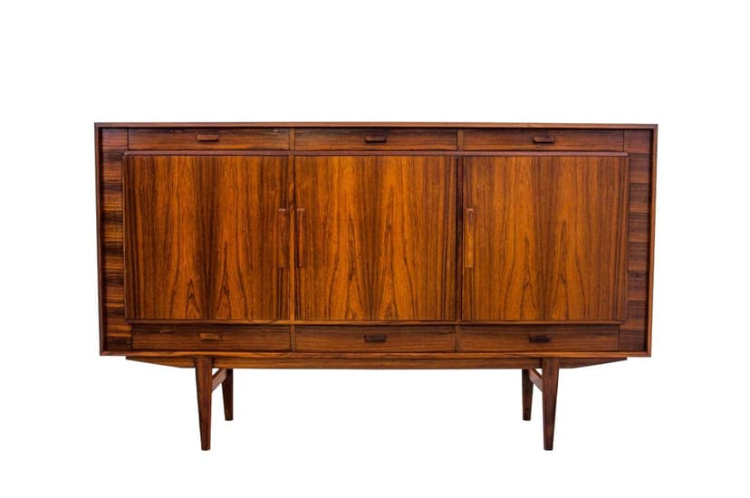 Palisandrowa komoda highboard, Dania, lata 60.