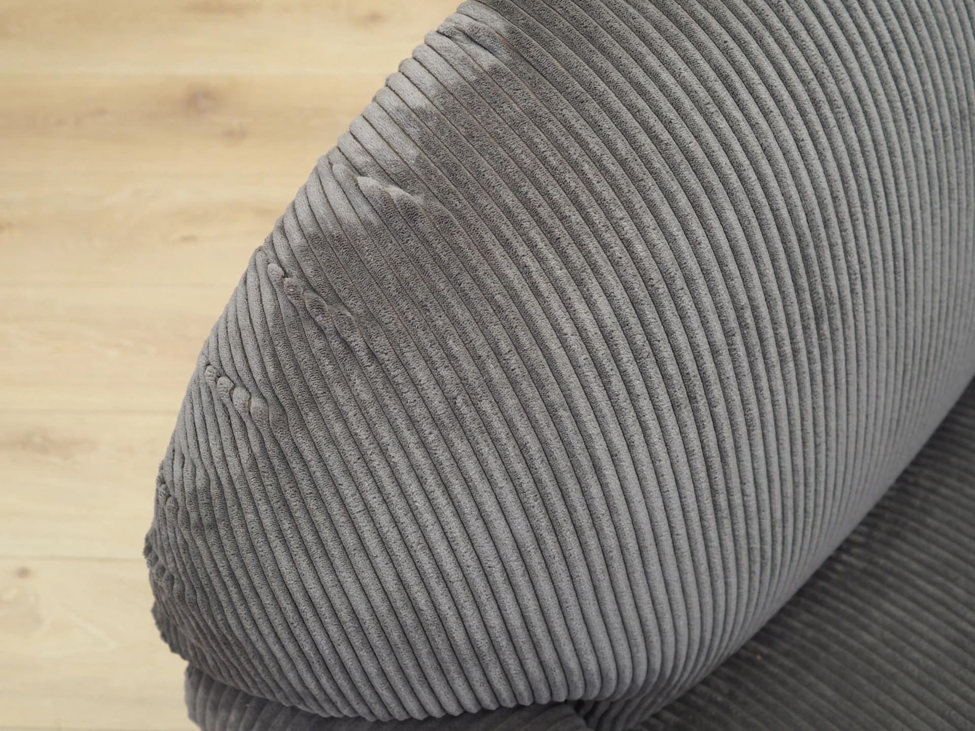 Armchair, grey velvet, wood, Italy, 1970s. - 35435