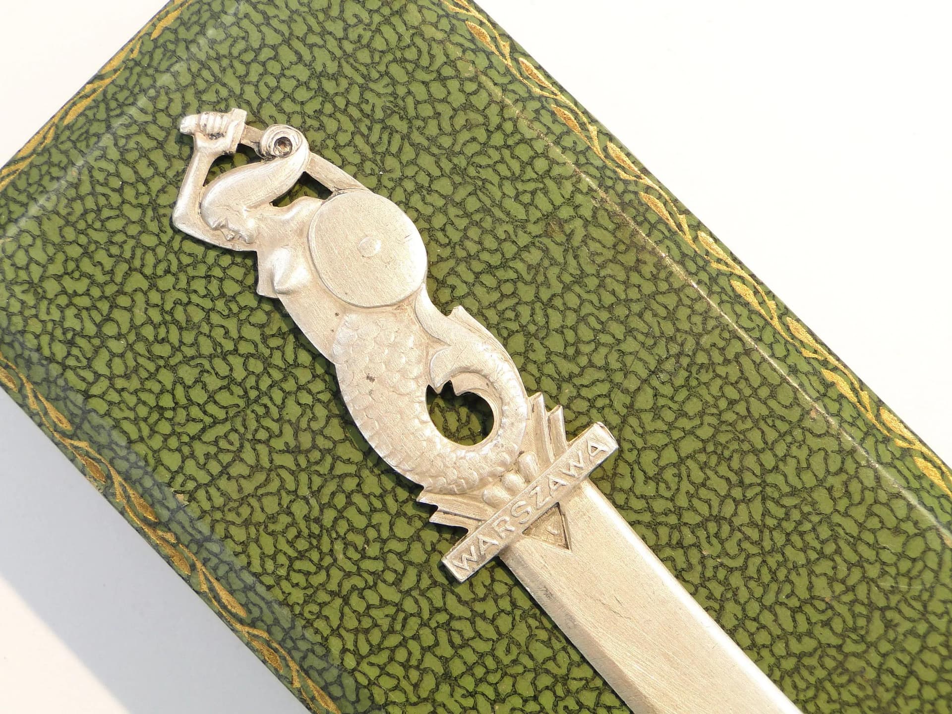 Nożyk do listów Syrenka, srebro, Rytosztuka, Polska, lata 60. - 35558