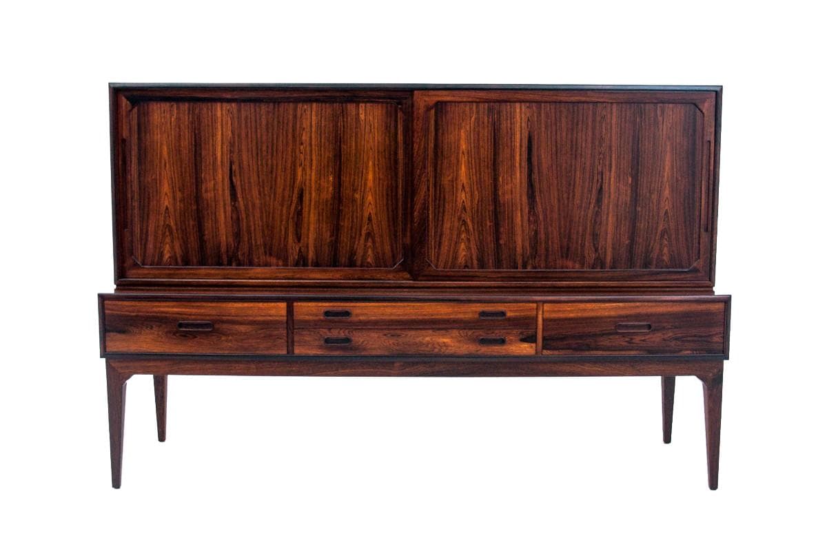 Rosewood Highboard, by S. Hansen, Denmark, 1960s