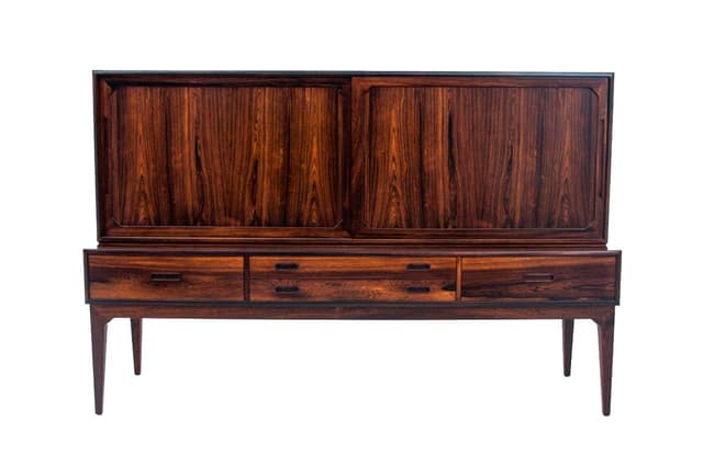 Rosewood Highboard, by S. Hansen, Denmark, 1960s - DIMENSION