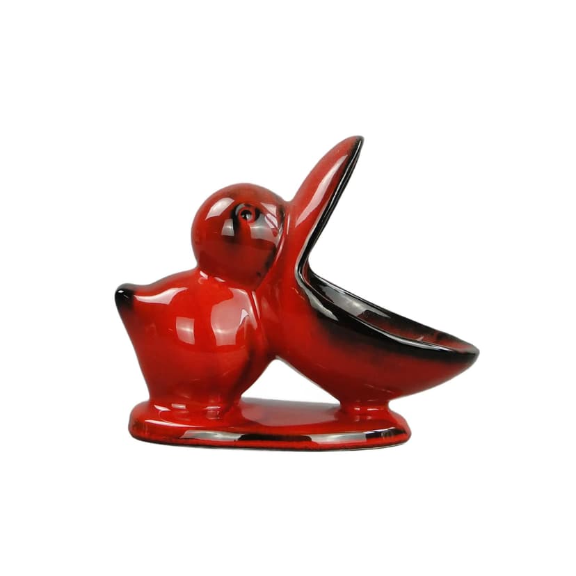 Centerpiece, red ceramics, Germany, 1960s