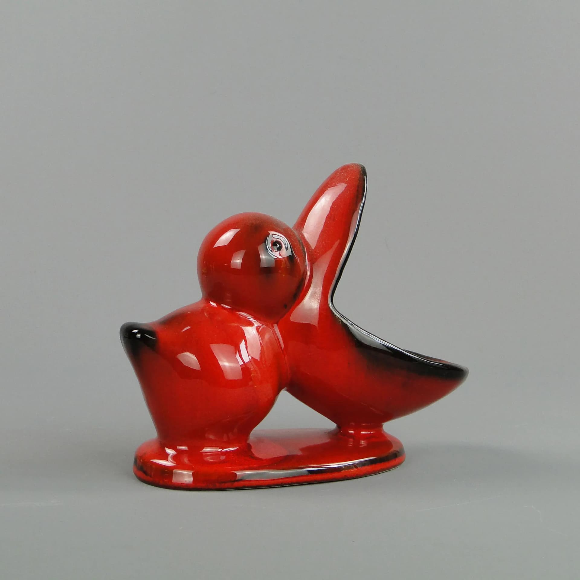 Centerpiece, red ceramics, Germany, 1960s - 35545