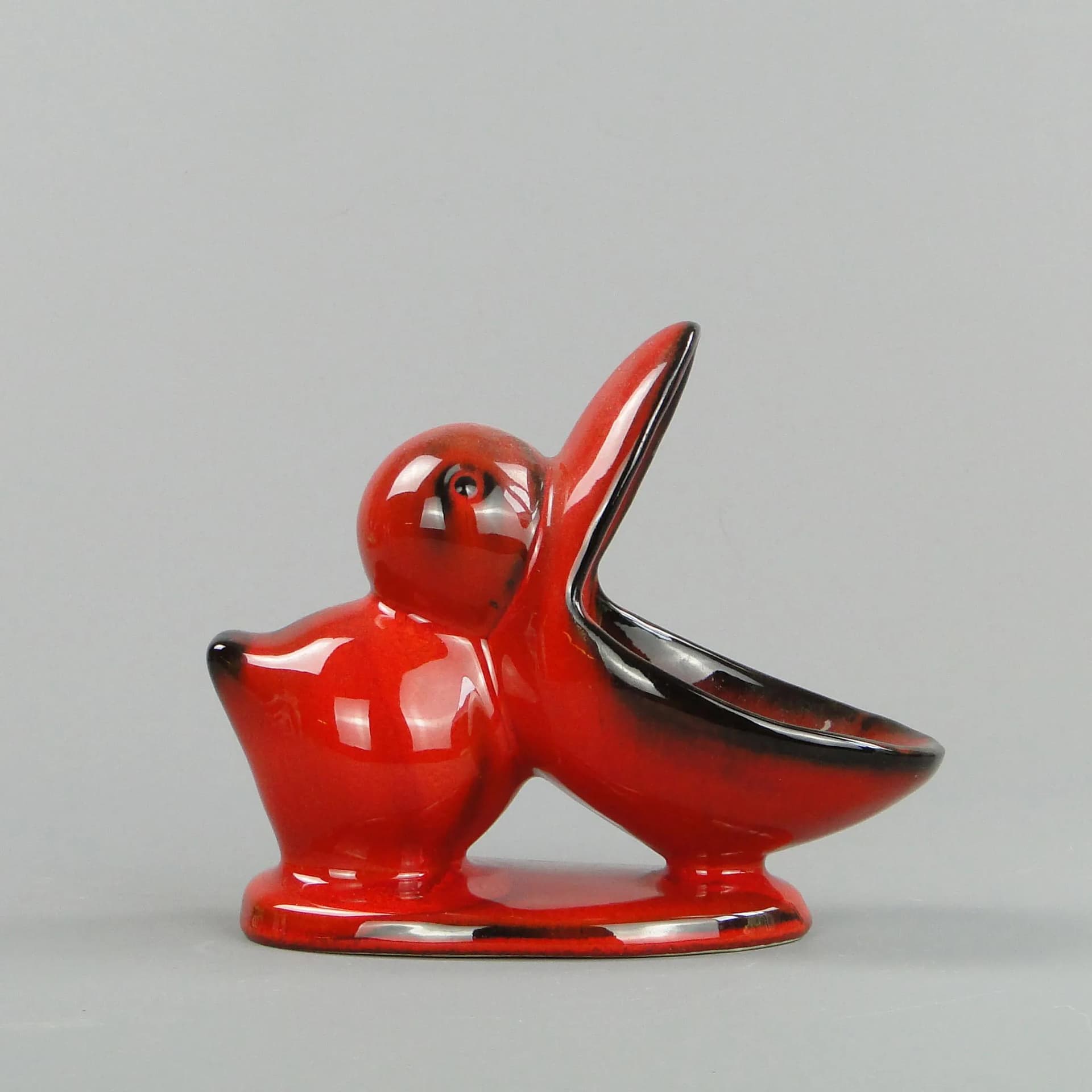 Centerpiece, red ceramics, Germany, 1960s - 35551