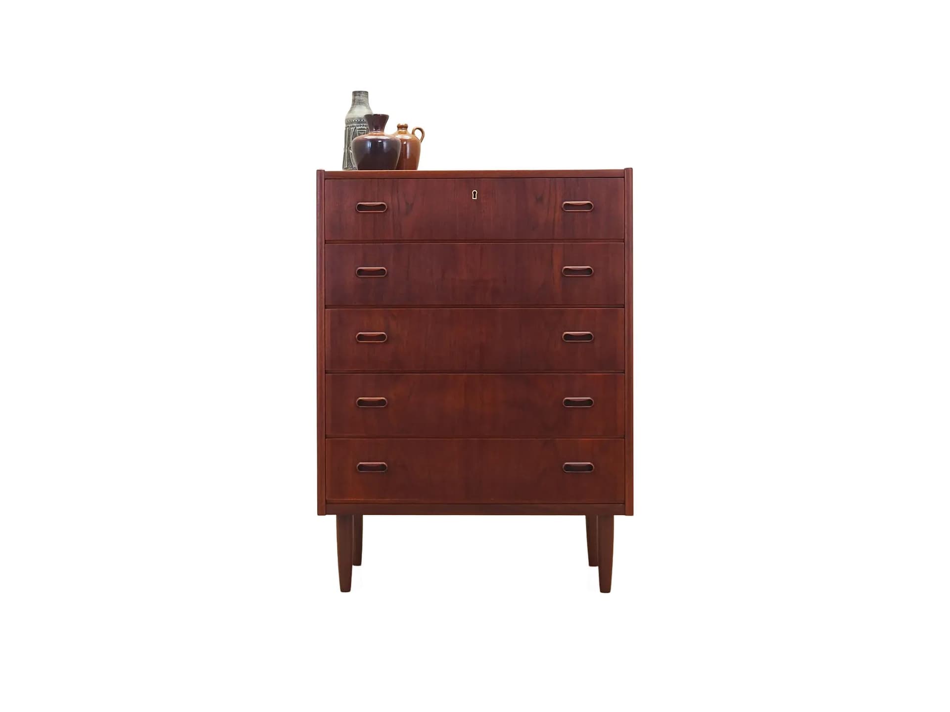 Chest of drawers, dark brown teak, Denmark, 1970s.