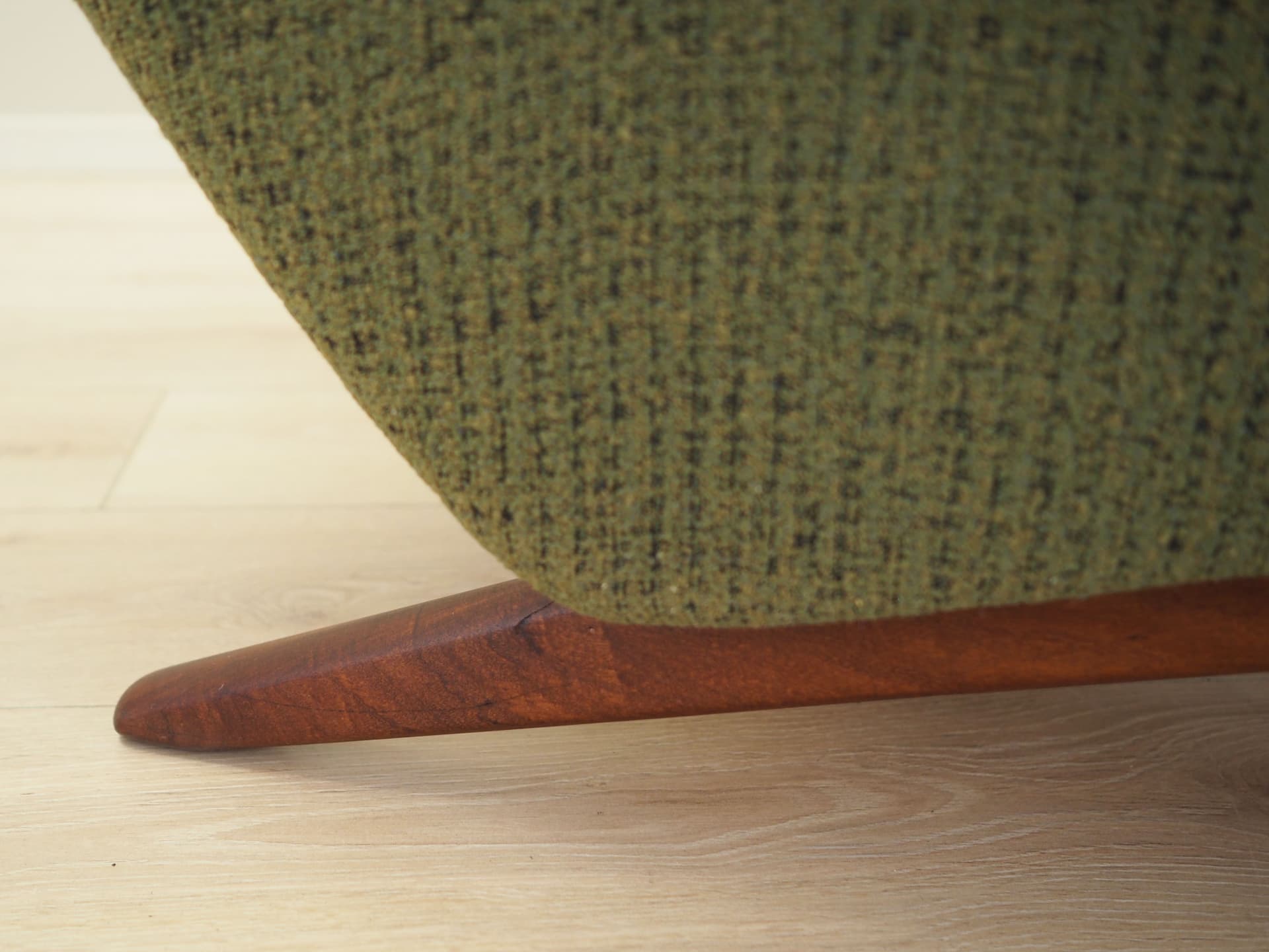 Fotel Model 45, zielony, wełna, teak, Horsens Møbelfabrik, Dania, lata 70. - 63397