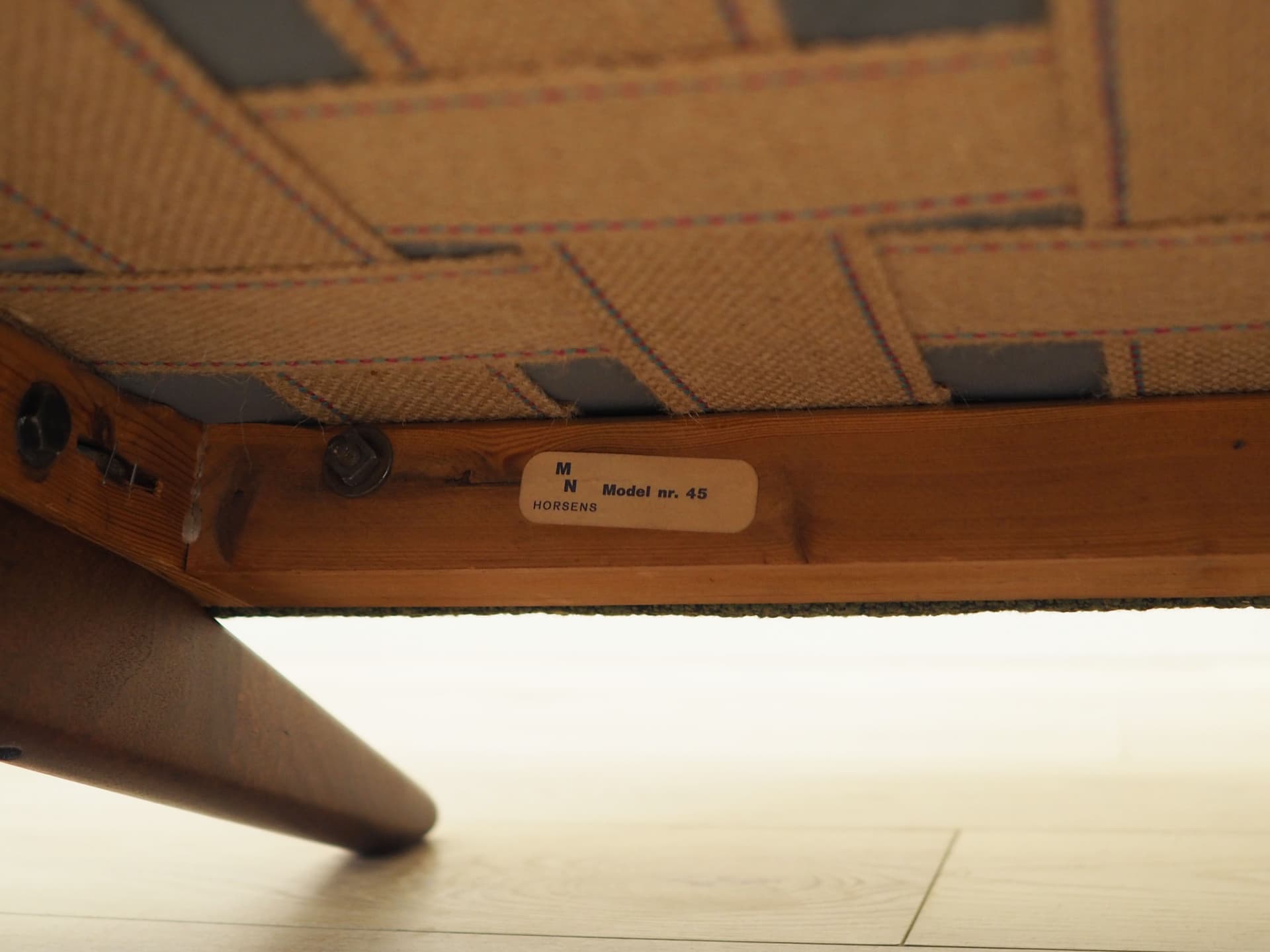 Fotel Model 45, zielony, wełna, teak, Horsens Møbelfabrik, Dania, lata 70. - 63398