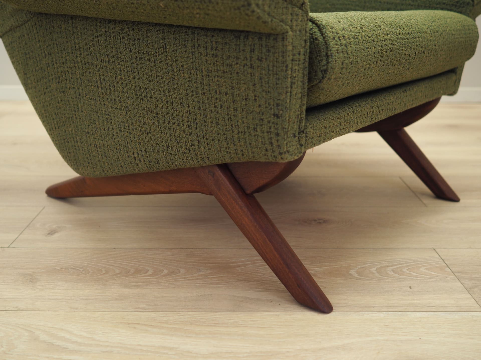 Fotel Model 45, zielony, wełna, teak, Horsens Møbelfabrik, Dania, lata 70. - 63395