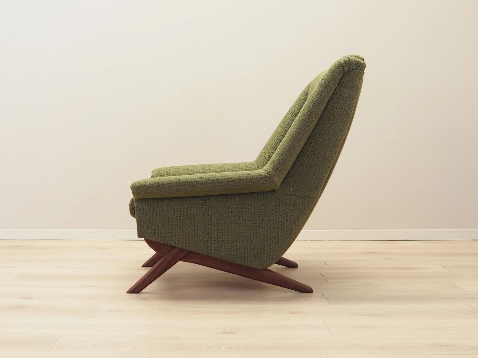 Fotel Model 45, zielony, wełna, teak, Horsens Møbelfabrik, Dania, lata 70. - 35613
