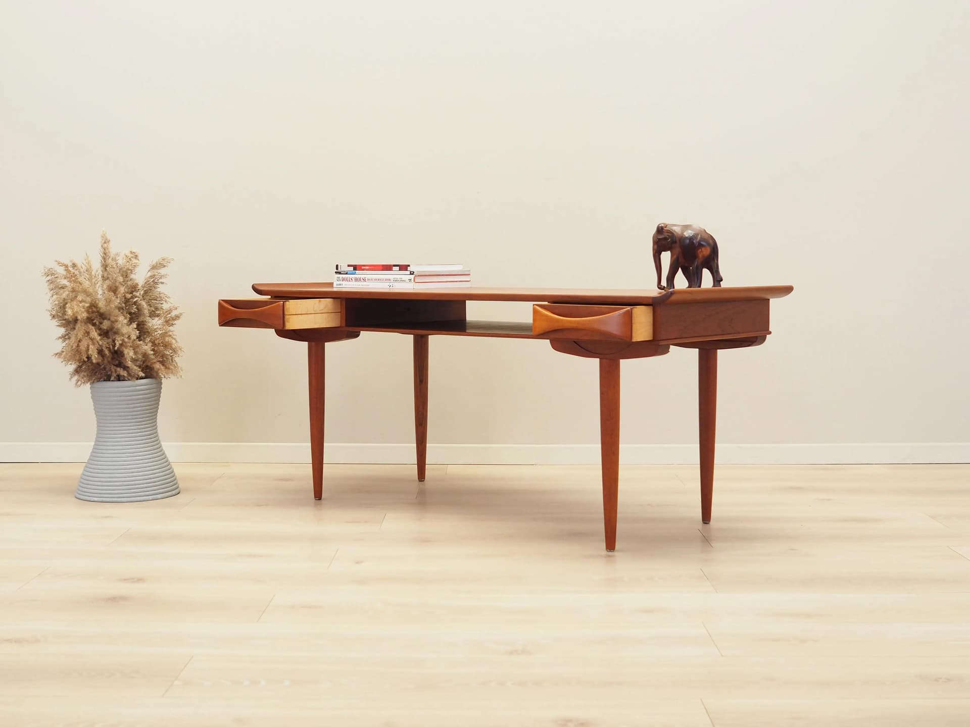 Coffee table, orange teak, Denmark, 1970s - 35592