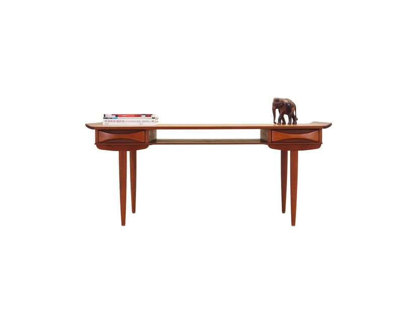 Coffee table, orange teak, Denmark, 1970s