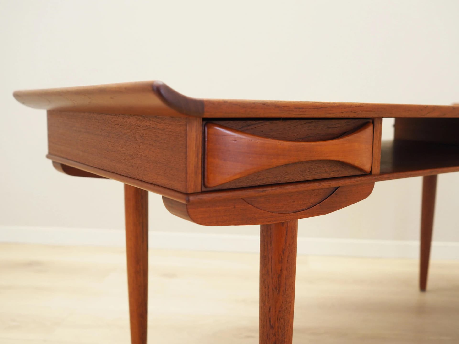 Coffee table, orange teak, Denmark, 1970s - 35595