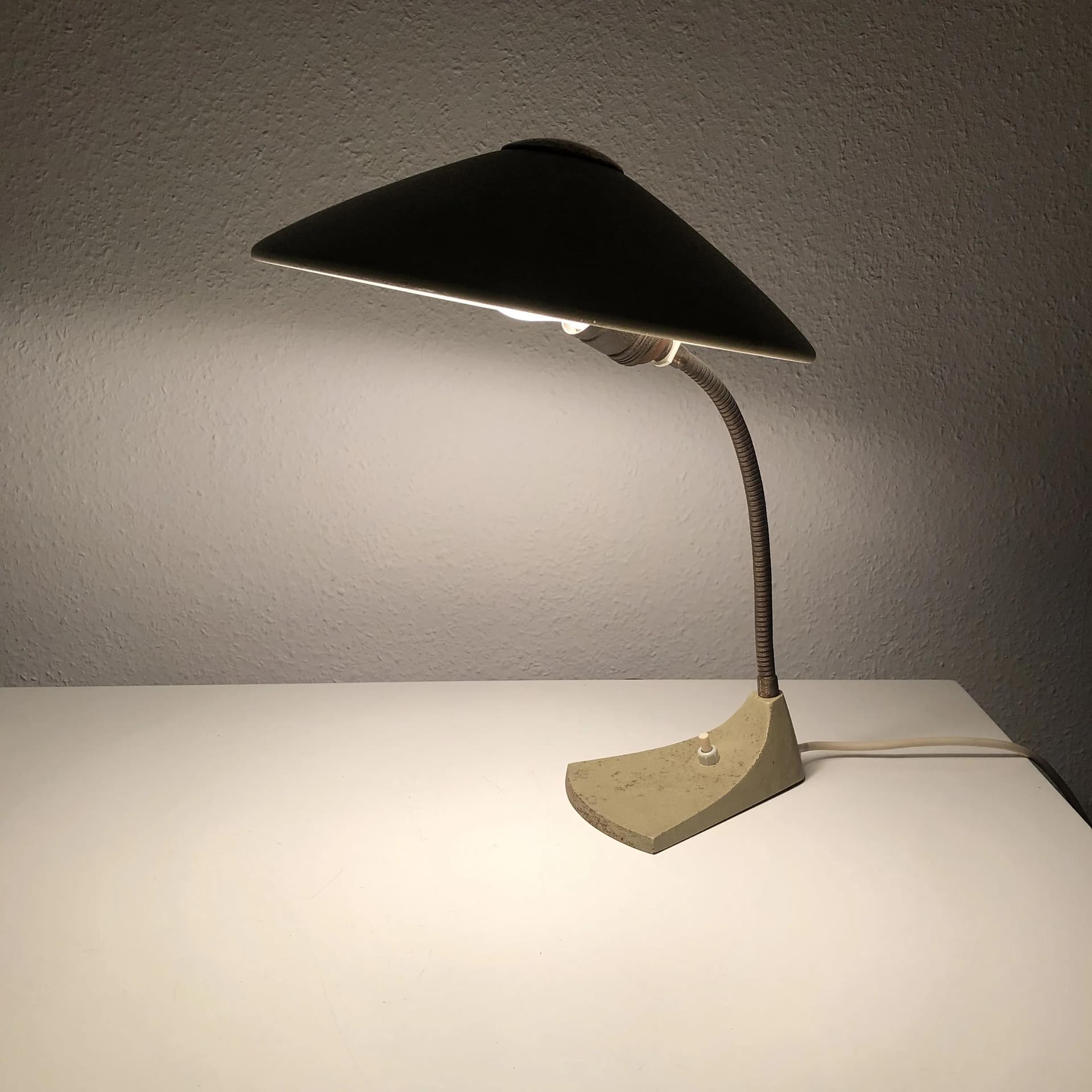 Lampka biurkowa, beżowy, stal aluminium, JP Leuchten, Niemcy, lata 60. - 35660