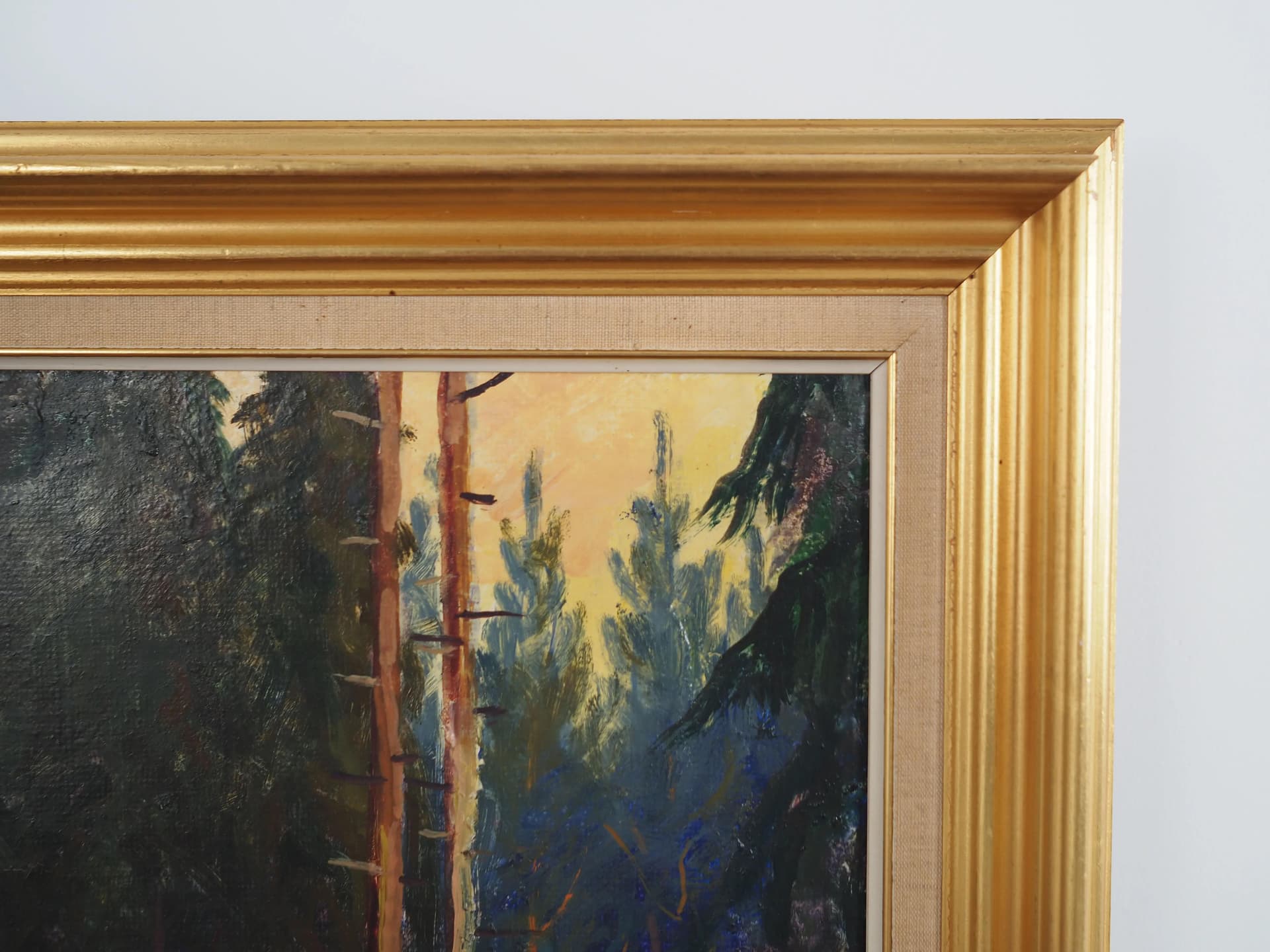 Obraz olejny, skandynawski, multicolor, płótno, lata 60. - 35881