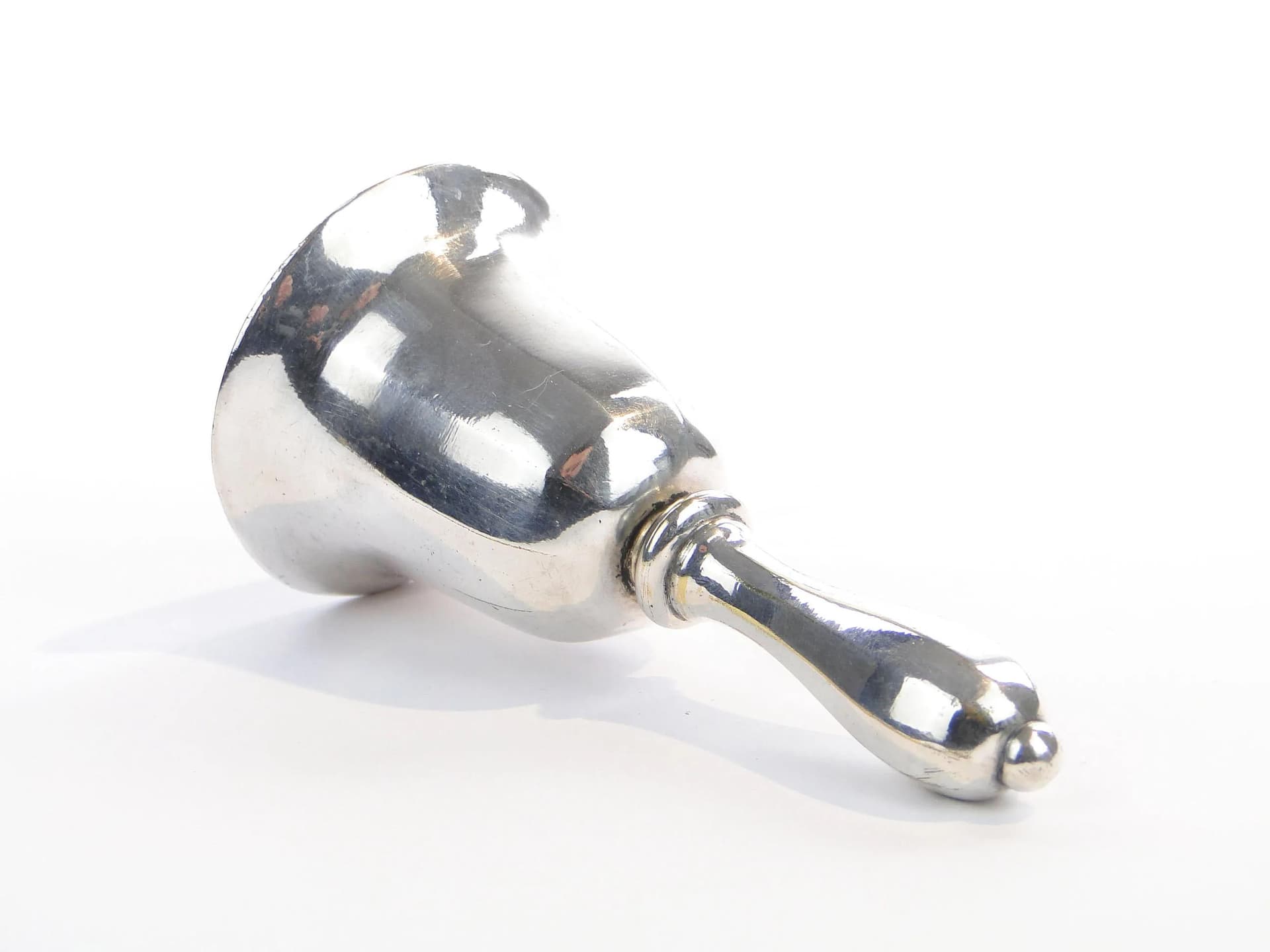 Dzwonek stołowy, Biedermeier, mosiądz srebrzony, Polska, XIX wiek - 35728