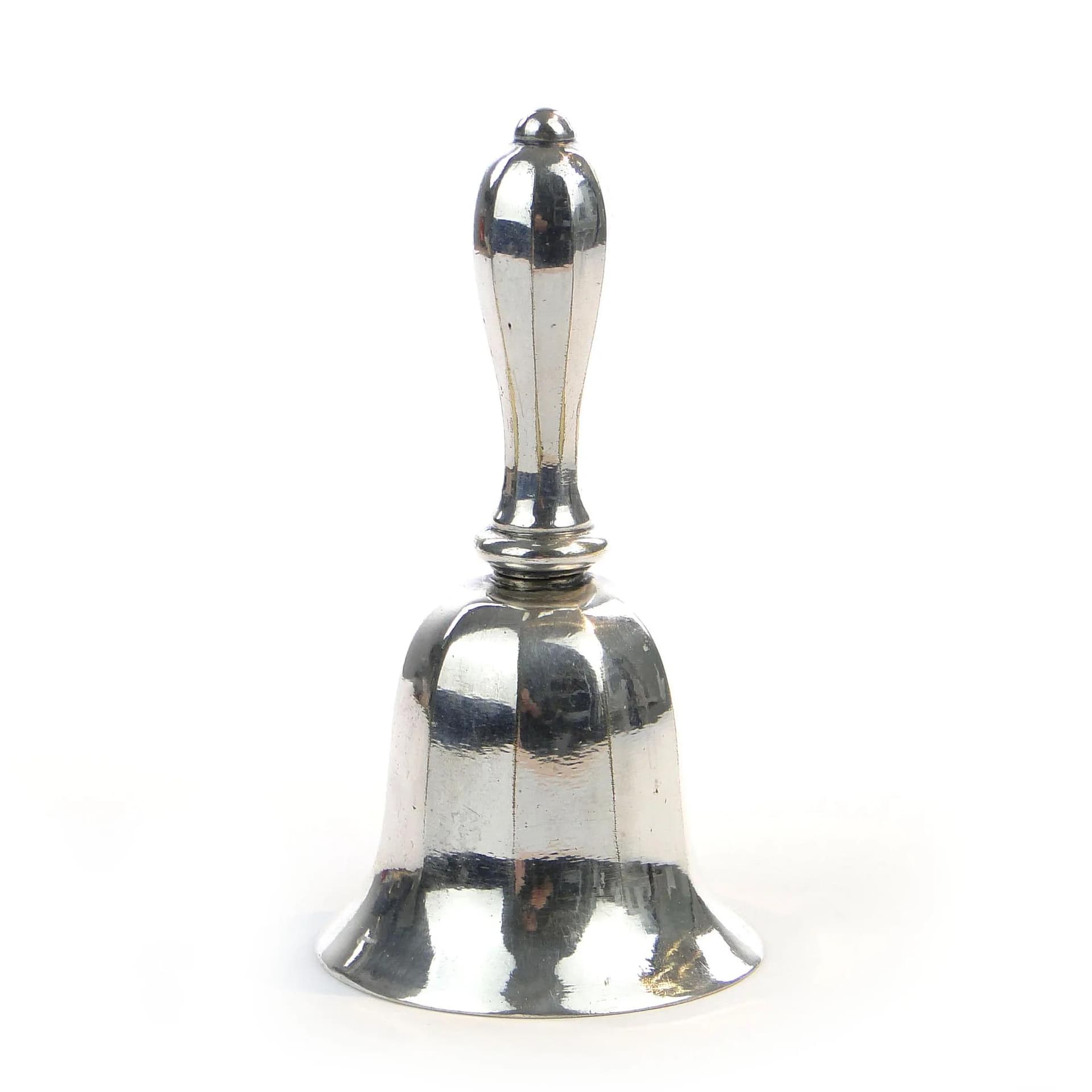 Dzwonek stołowy, Biedermeier, mosiądz srebrzony, Polska, XIX wiek - 35726