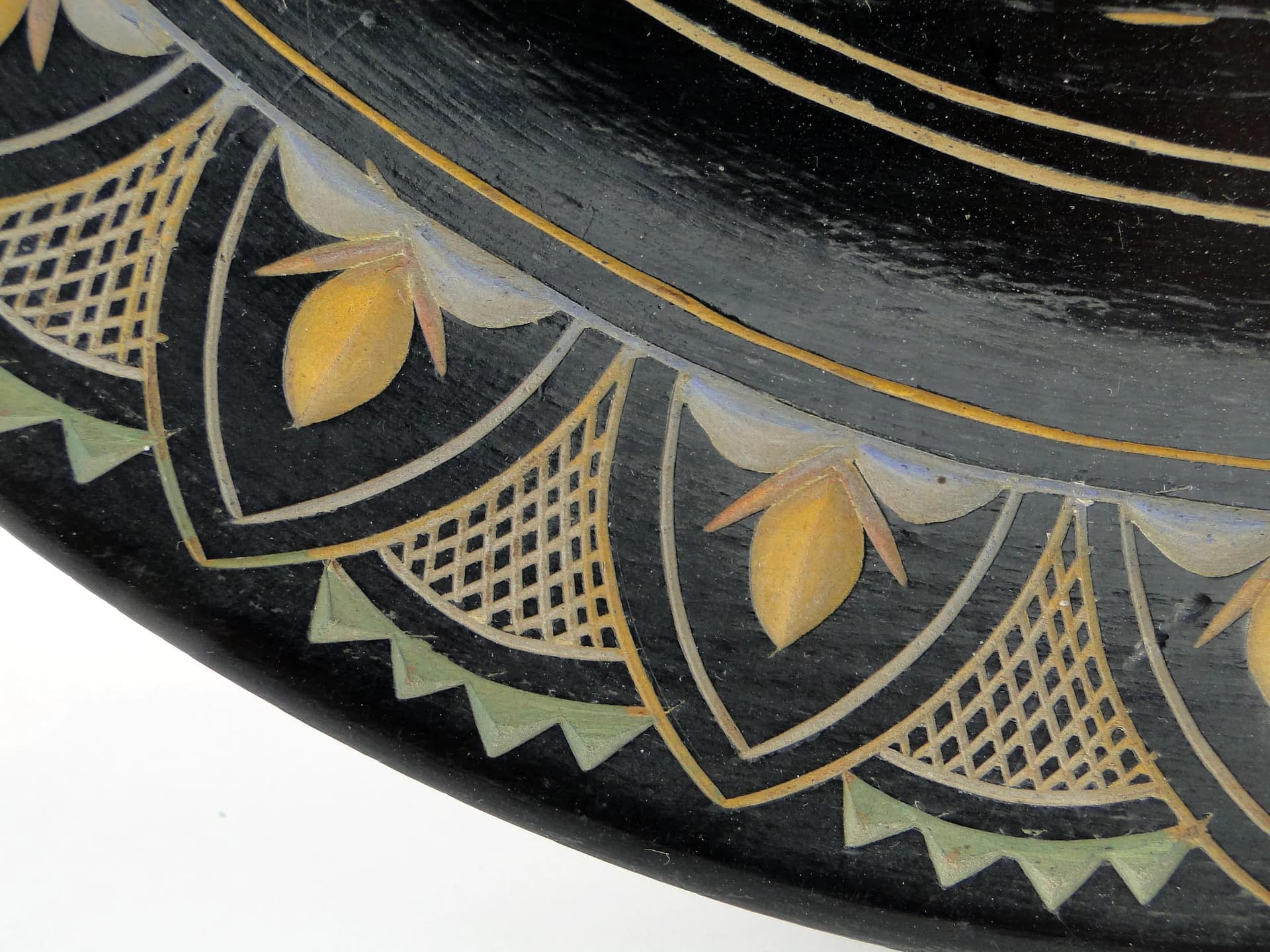 Decorative Plate, Zakopane School, black, wood, Poland, 1920s. - 35720