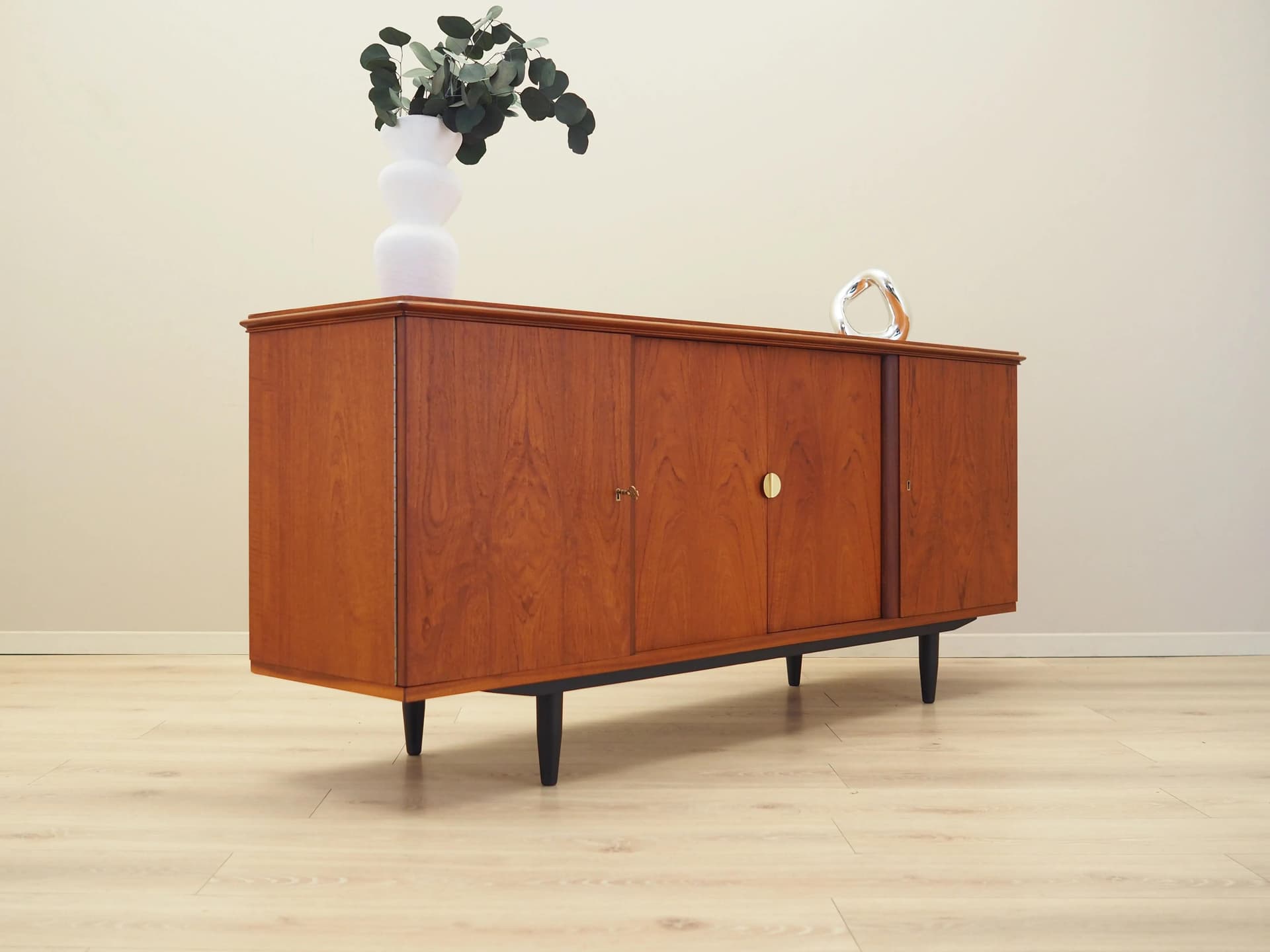 Sideboard, orange teak, Denmark, 1970s - 35819