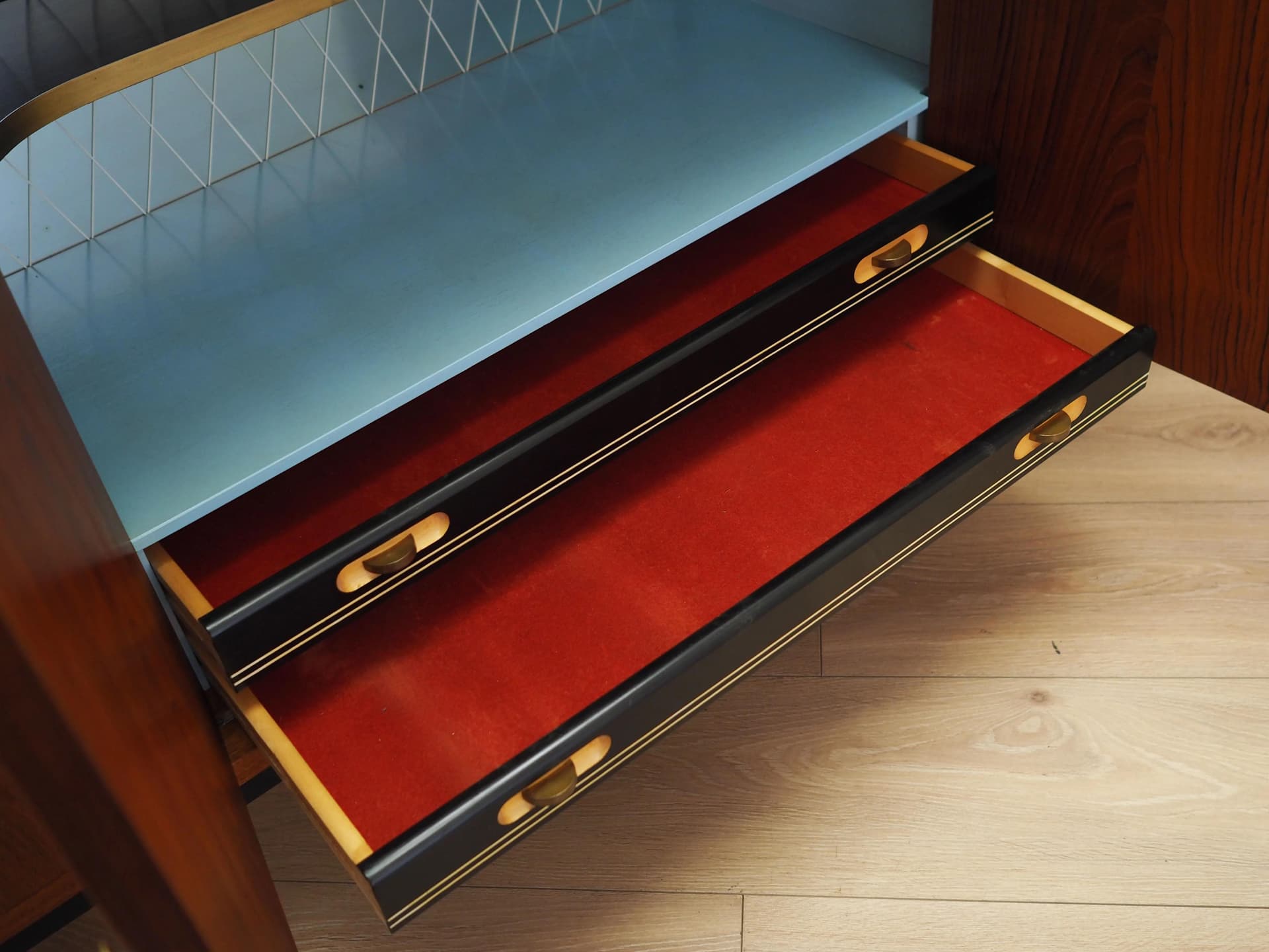 Sideboard, orange teak, Denmark, 1970s - 35825