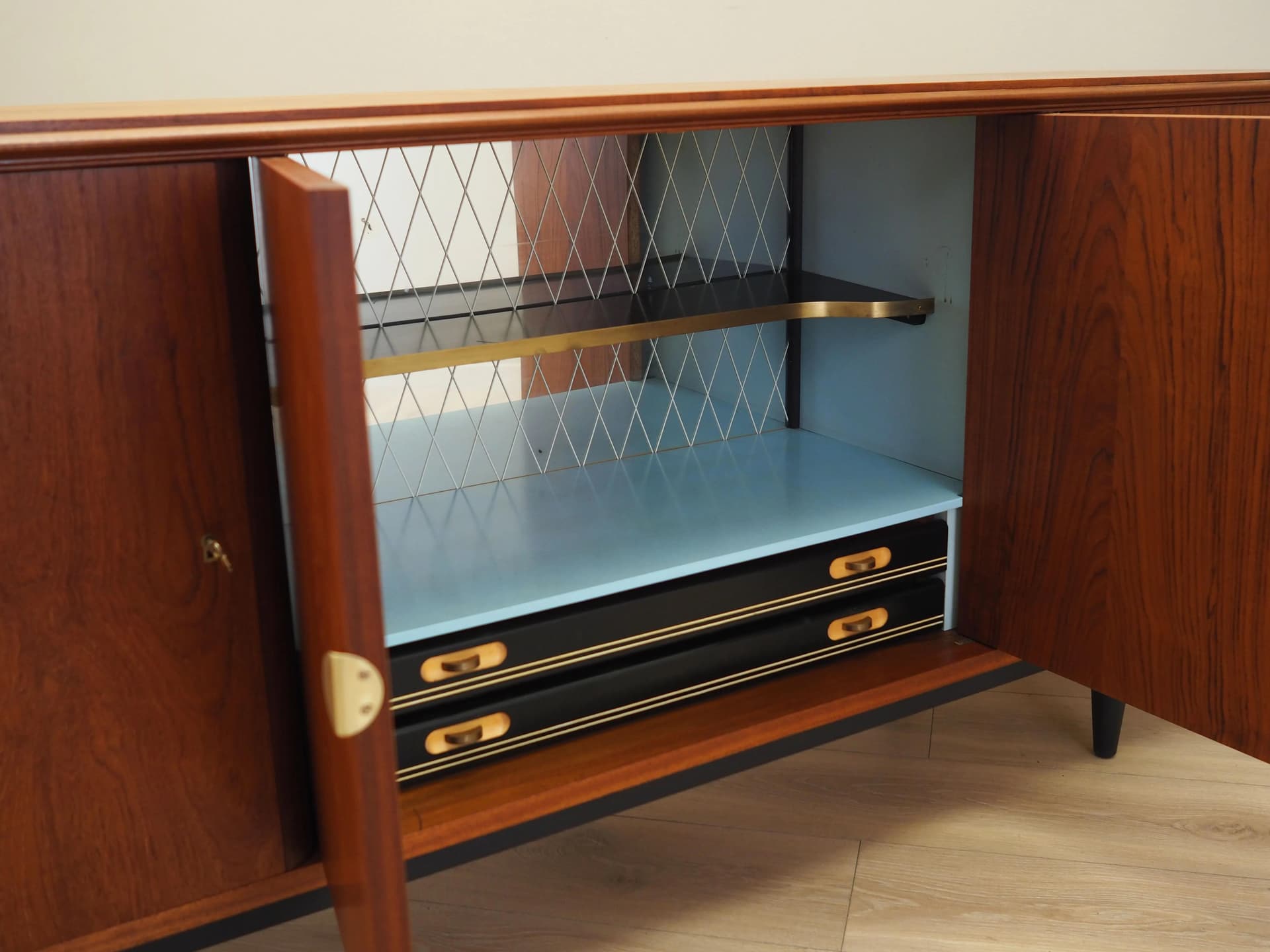 Sideboard, orange teak, Denmark, 1970s - 35821