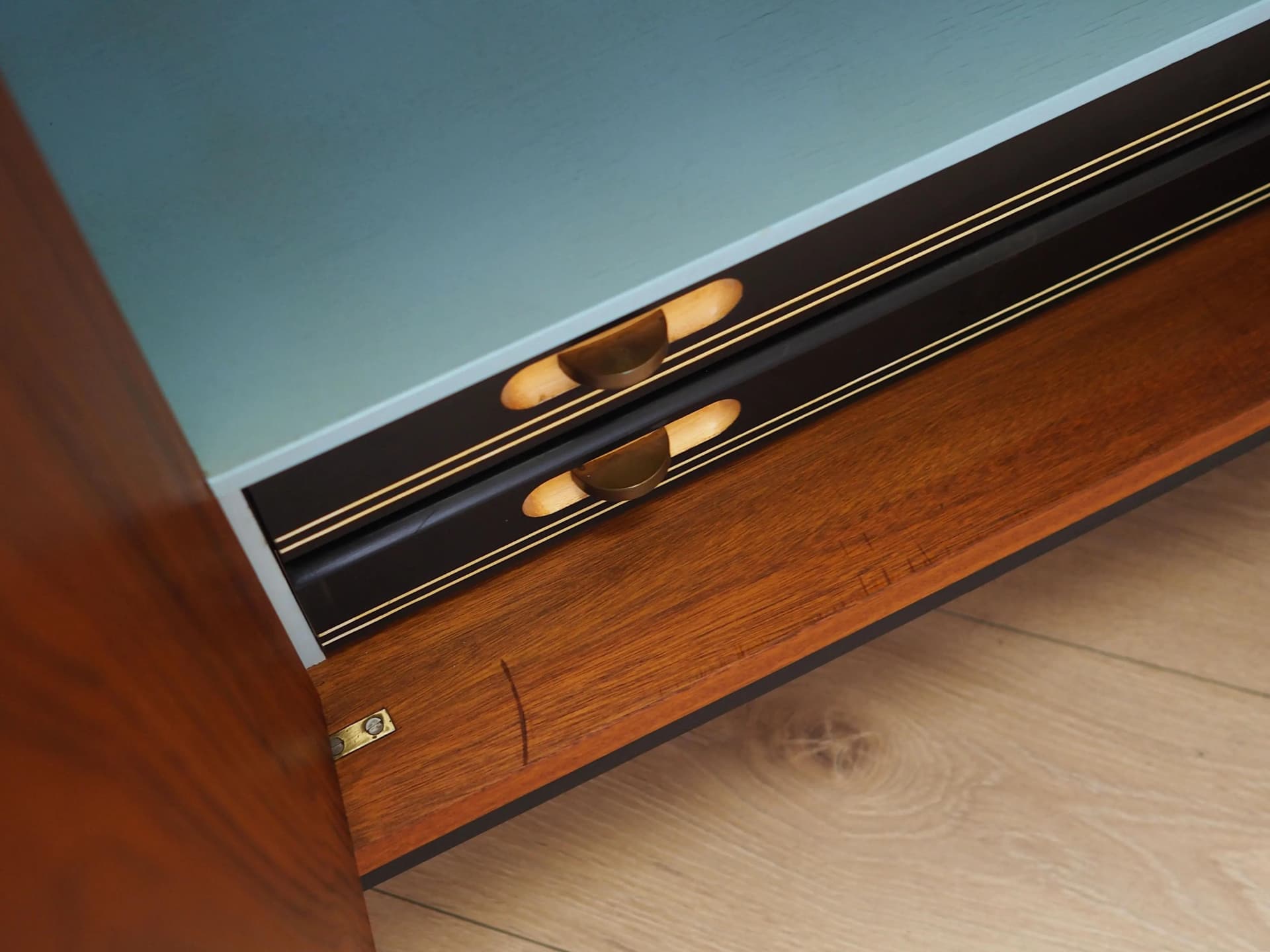 Sideboard, orange teak, Denmark, 1970s - 35822