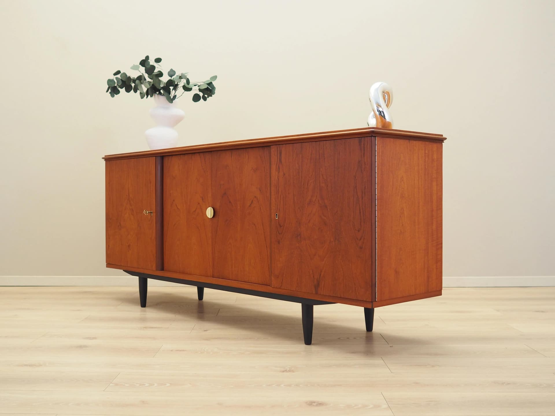 Sideboard, orange teak, Denmark, 1970s - 35818