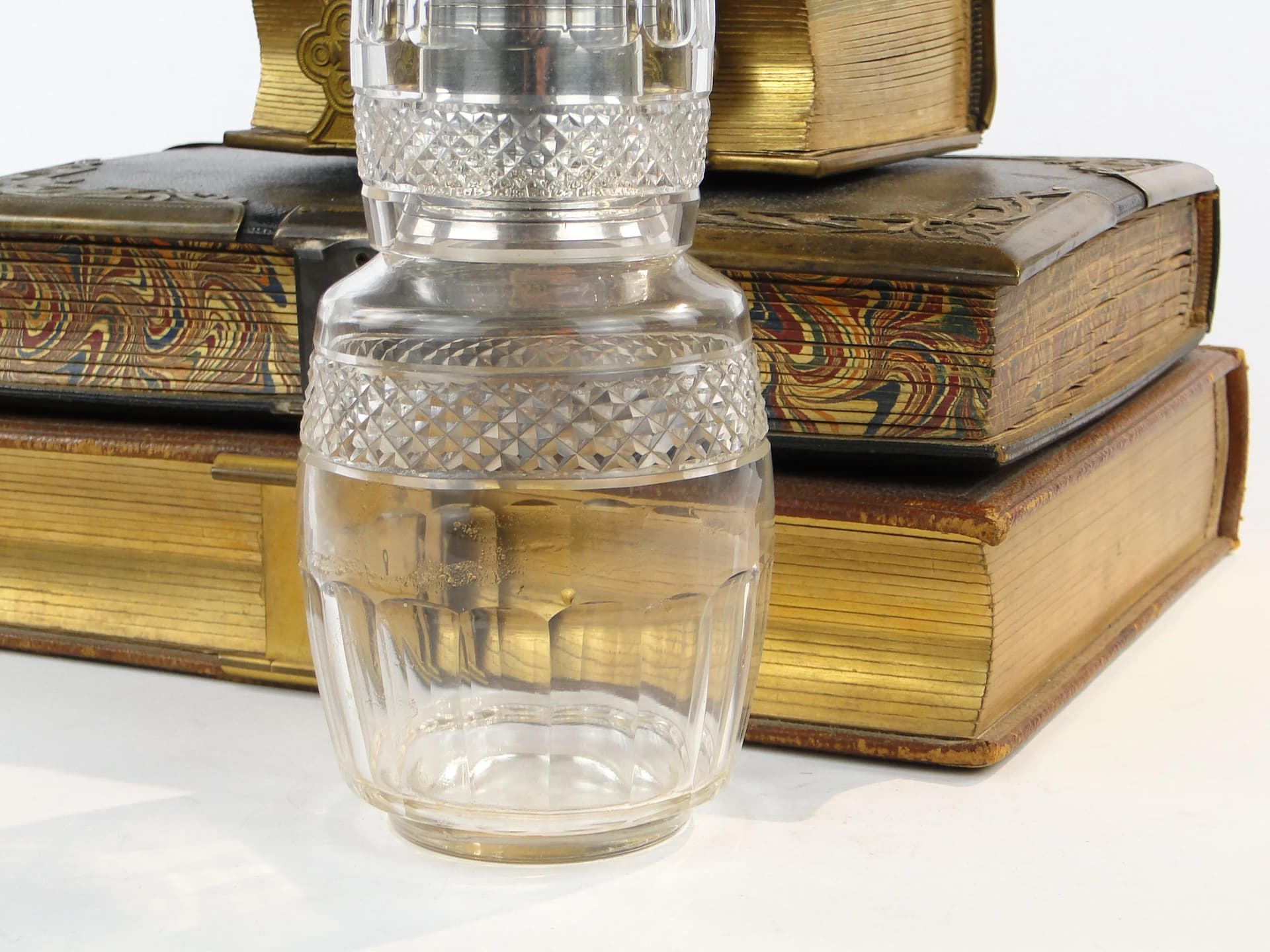 Water carafe, transparent crystal, silver, Baccarat, France, early 20th c. - 35963