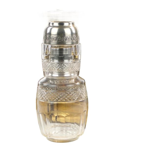 Water carafe, transparent crystal, silver, Baccarat, France, early 20th c. - DIMENSION