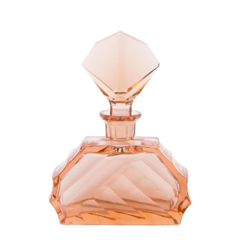 Decanter, Art Deco, pink crystal, Moser, Czech Republic, 1960s.