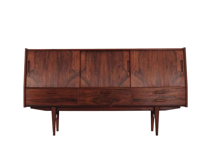 Highboard, palisander brązowy, Dania, lata 70.