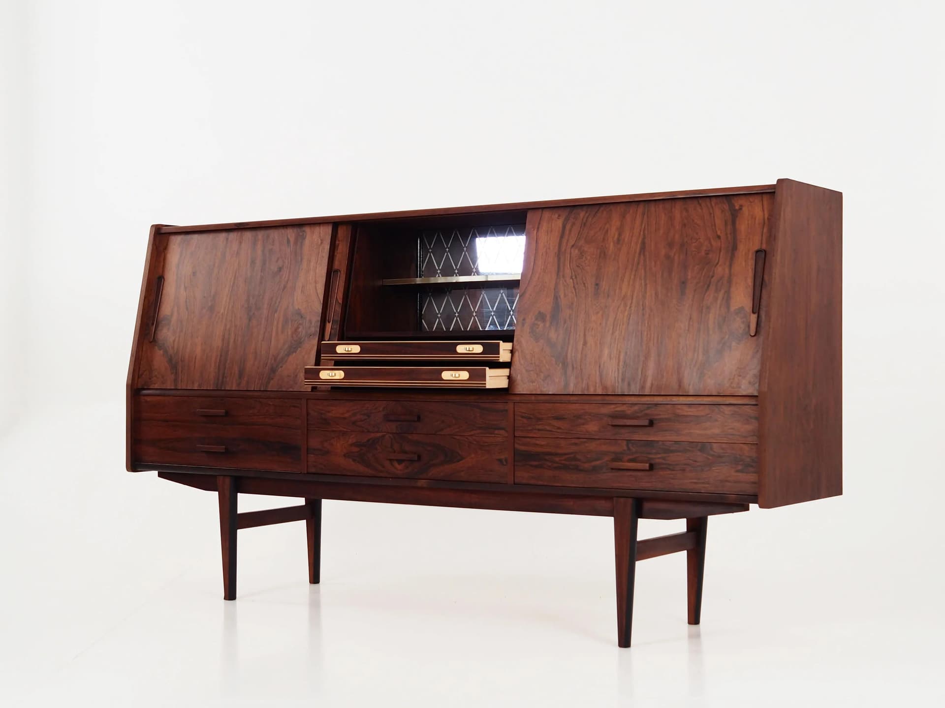 Highboard, brown rosewood, Denmark, 1970s - 35783