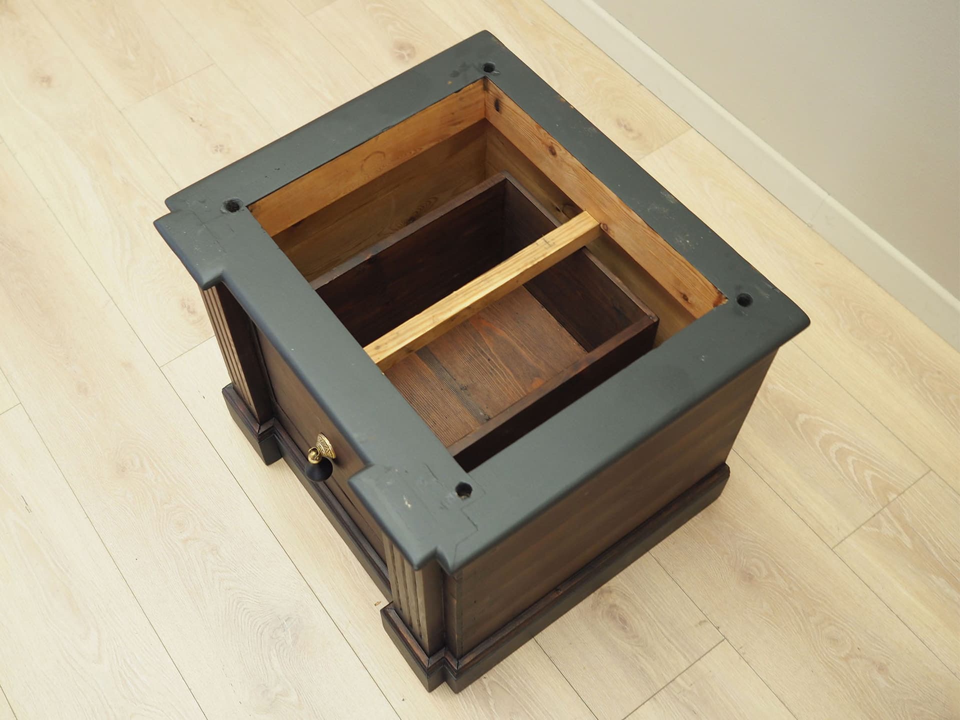 Scandinavian Safe, ivory steel, dark pine, Denmark, 1950s - 58110