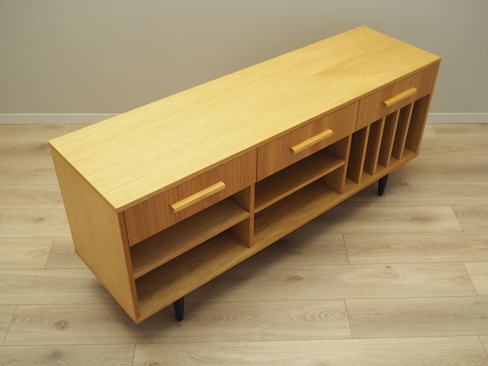 Sideboard, Scandinavian, yellow oak, Poland, 1960s - 35755