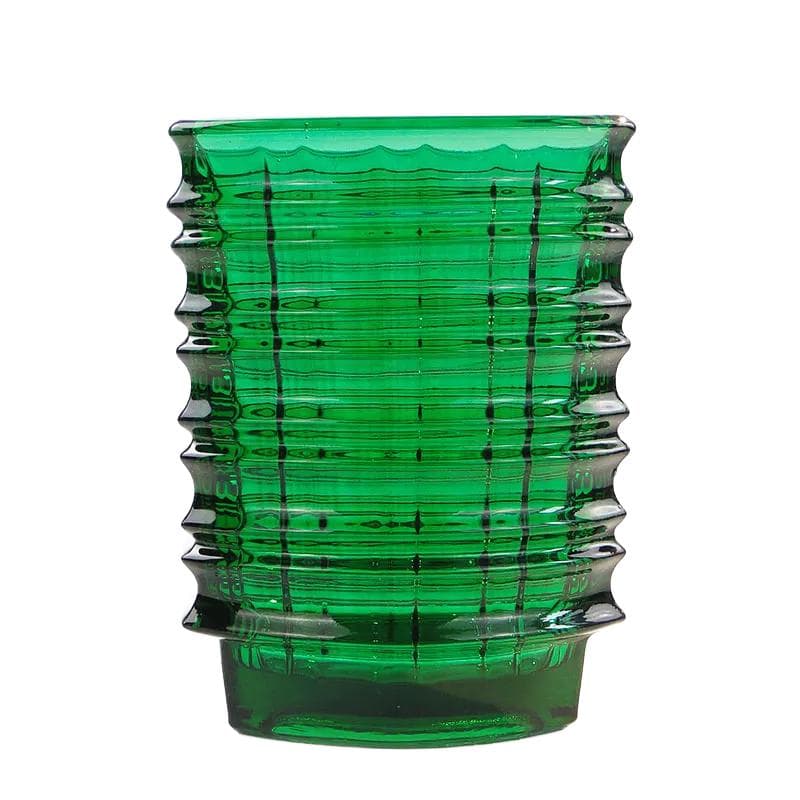 Wazon optyczny, zielony, szkło, proj. J. S. Drost, Ząbkowice, Polska, lata 60.