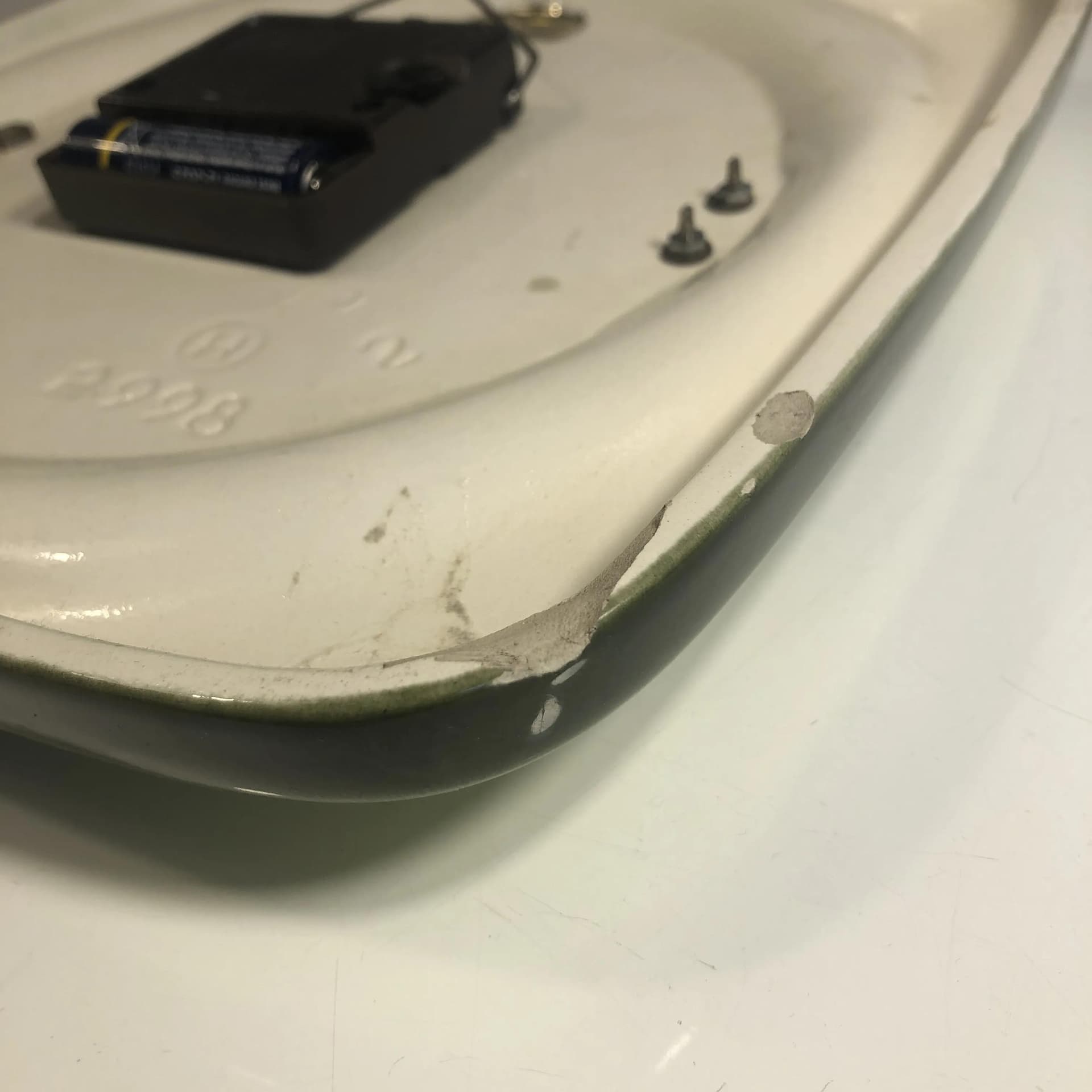 Zielony ceramiczny zegar ścienny, Dugena, Niemcy, lata 80. - 36087