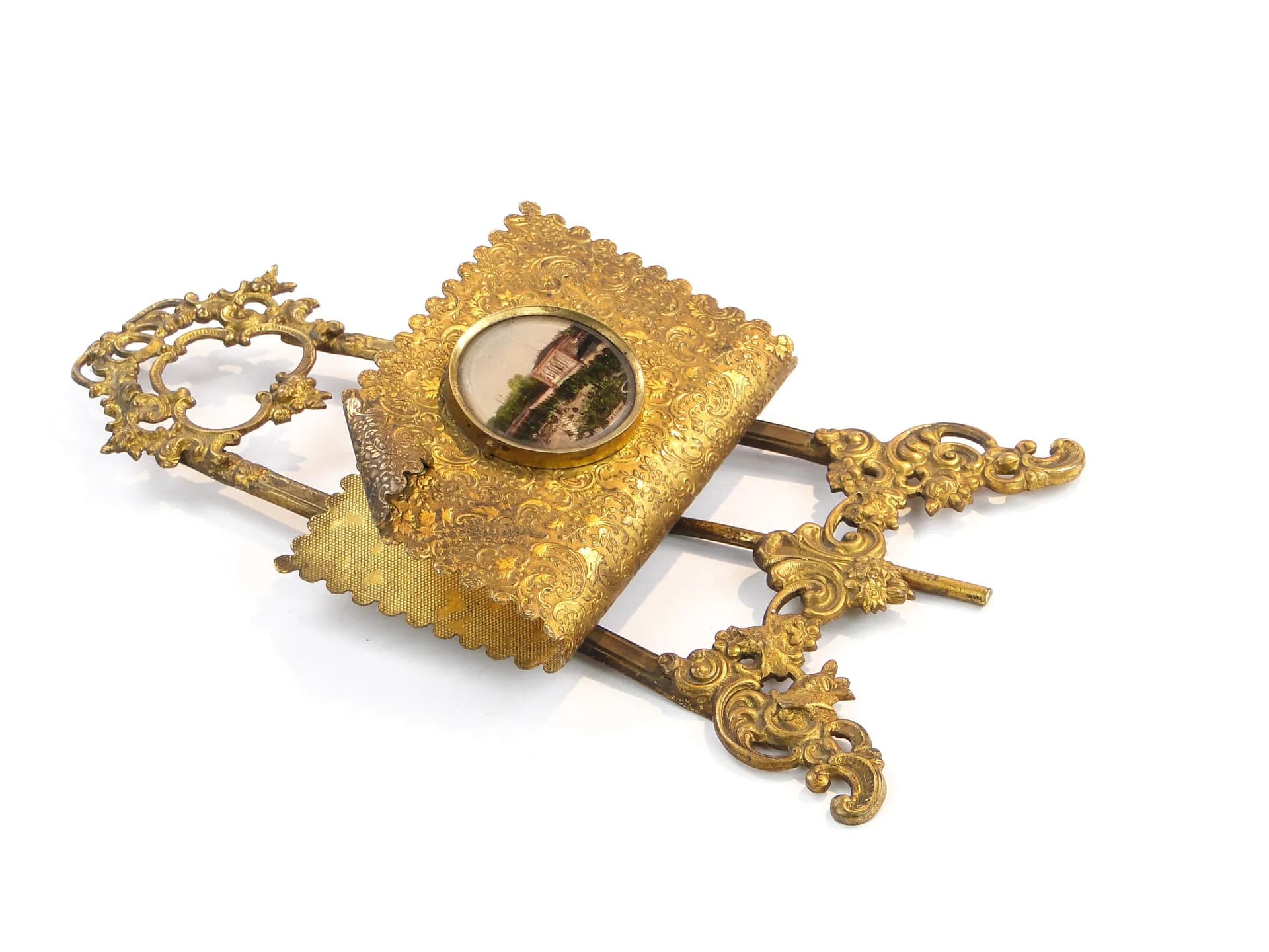 Listownik rococo, mosiądz złocony, Niemcy, XIX w. - 35923