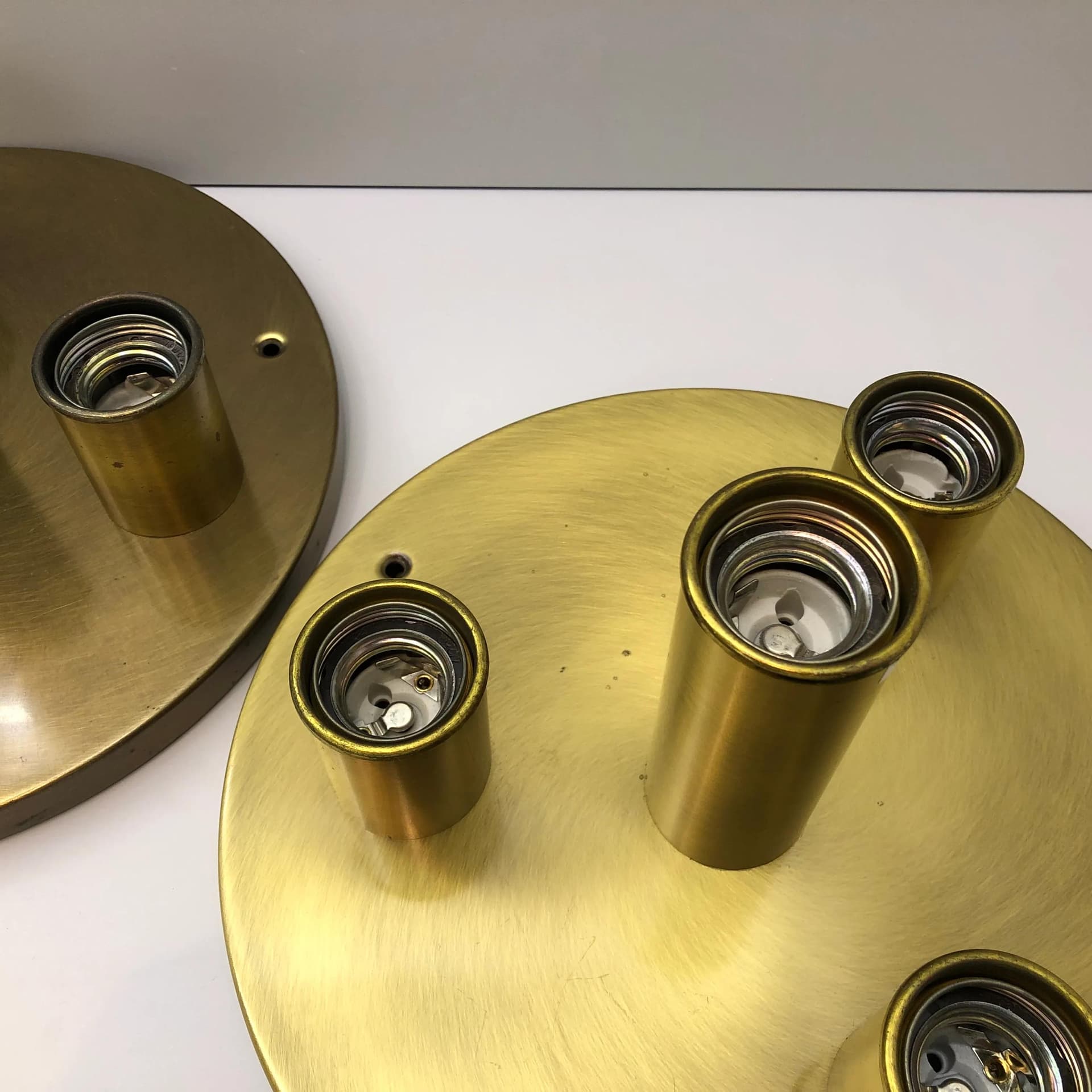 Para plafonów, mosiądz złoty, TZ Schmitz Leuchten, Niemcy, lata 70. - 36071