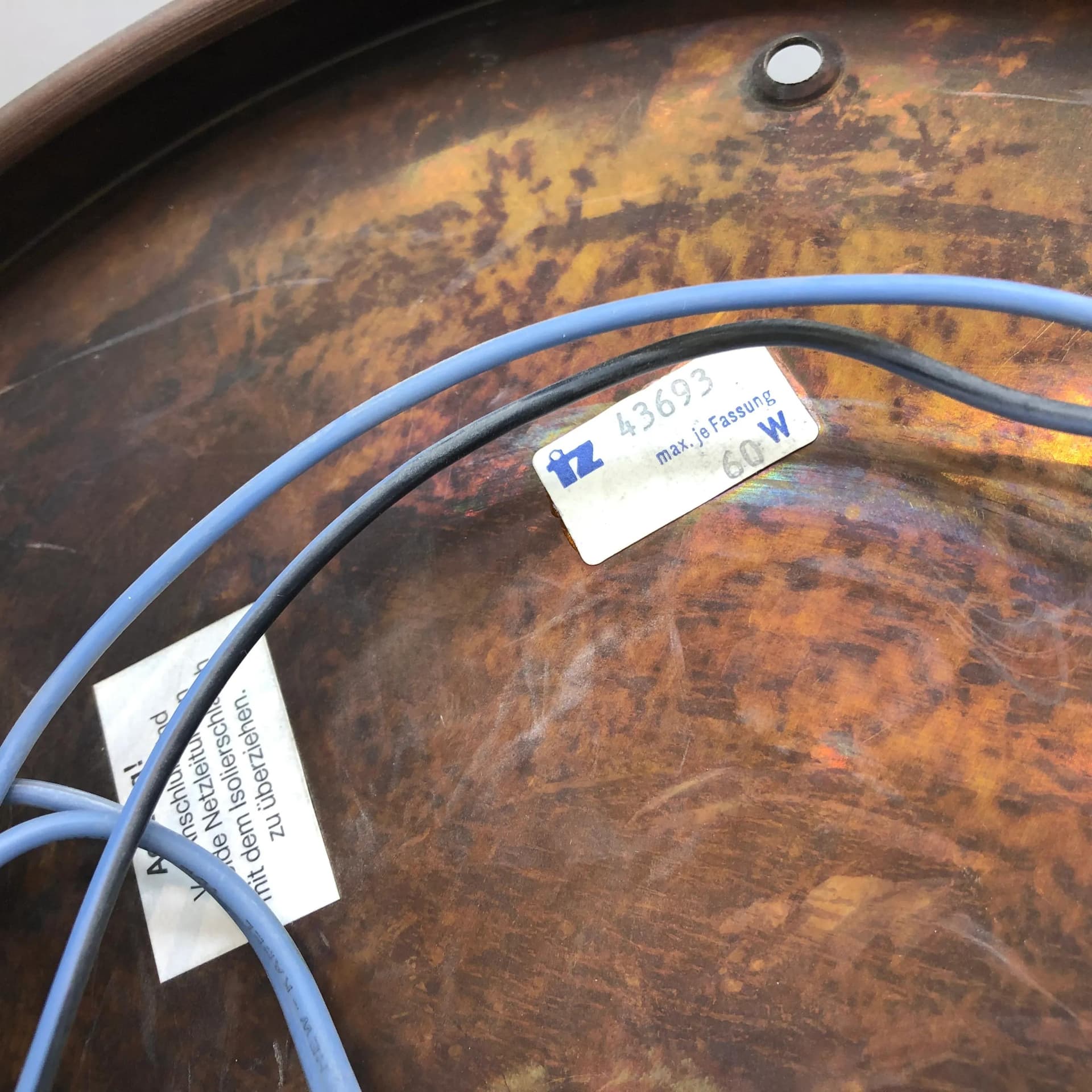 Para plafonów, mosiądz złoty, TZ Schmitz Leuchten, Niemcy, lata 70. - 36069