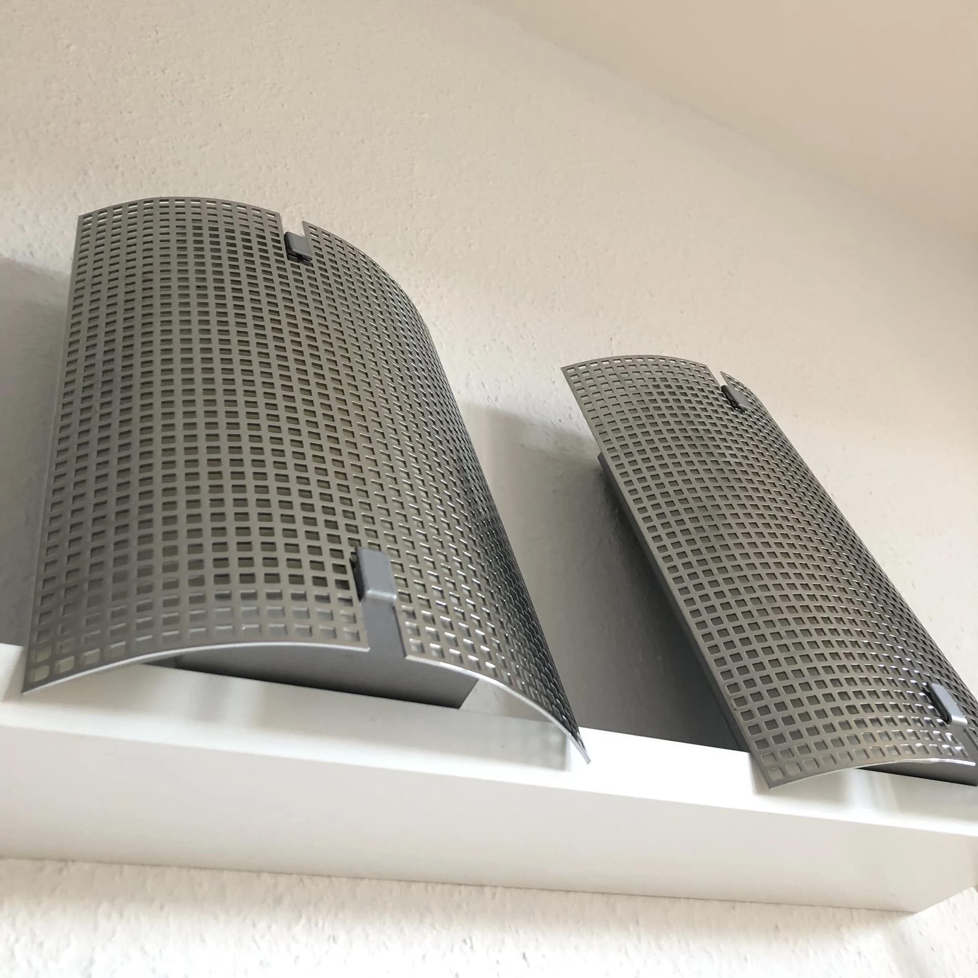 Pair of wall sconces, chrome, silver metal, LTS, Germany, 1990s. - 36060