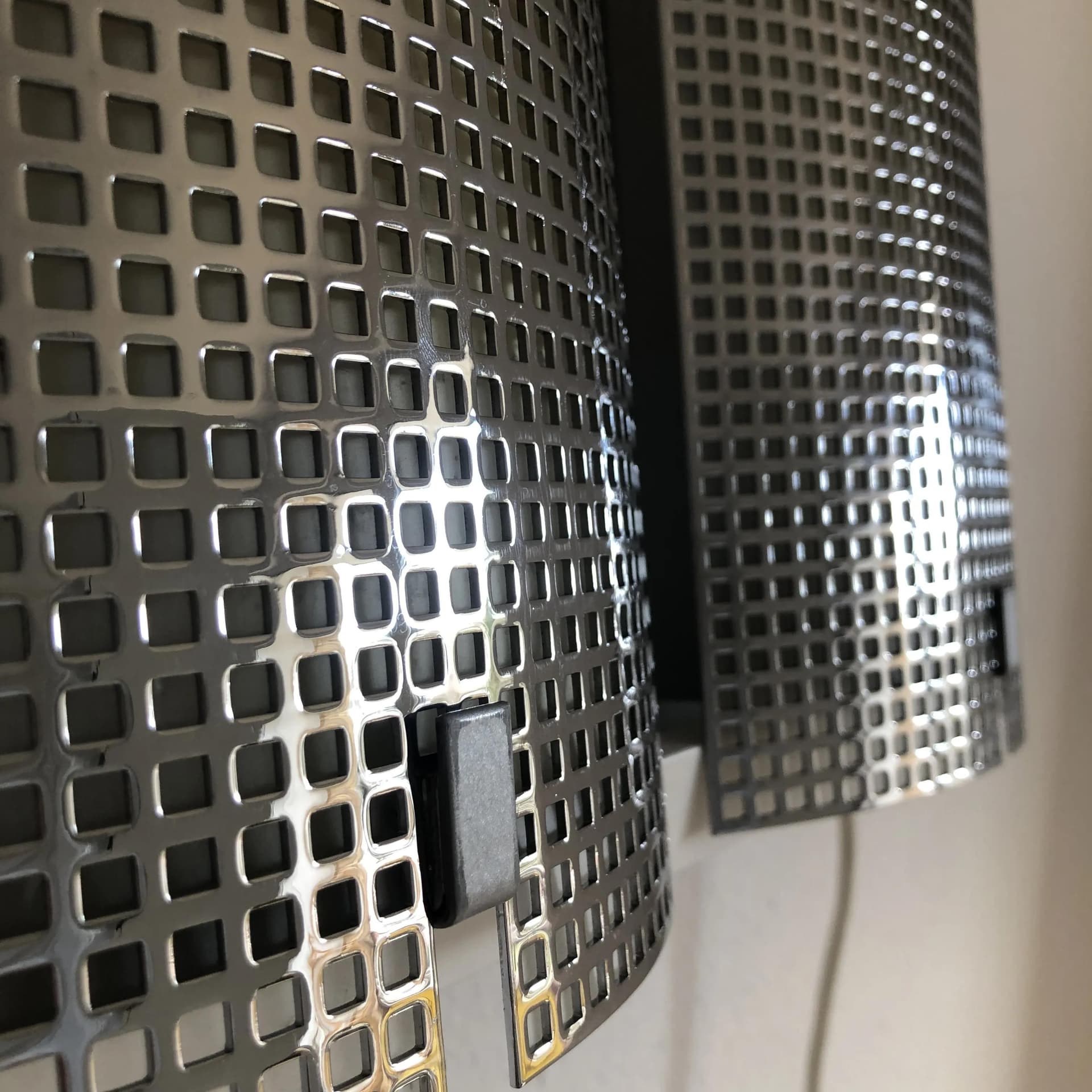 Pair of wall sconces, chrome, silver metal, LTS, Germany, 1990s. - 36061